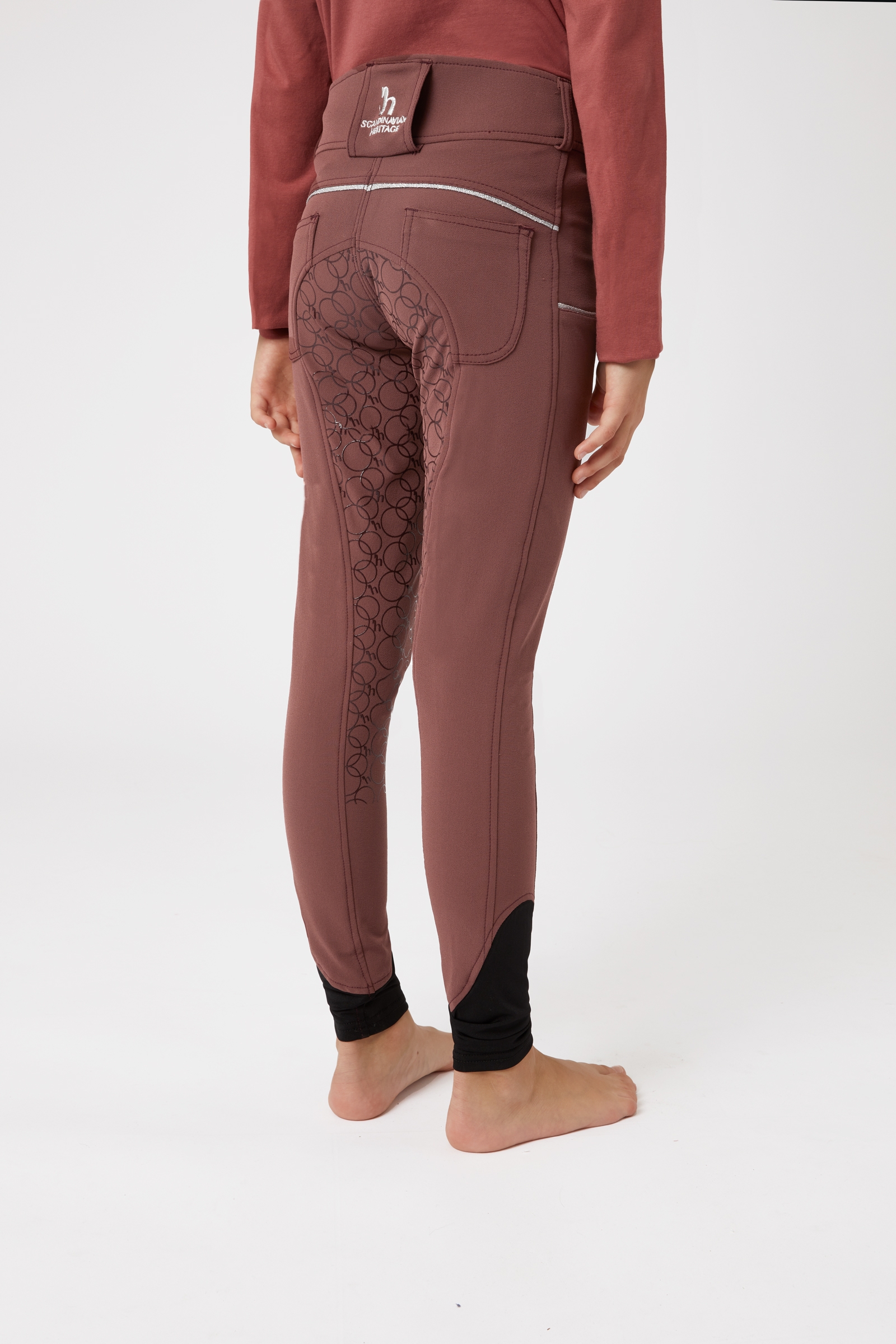 Horze Leighton Teens ratsastushousut silikonipainatetuilla kokopaikoilla ja kännykkätaskulla