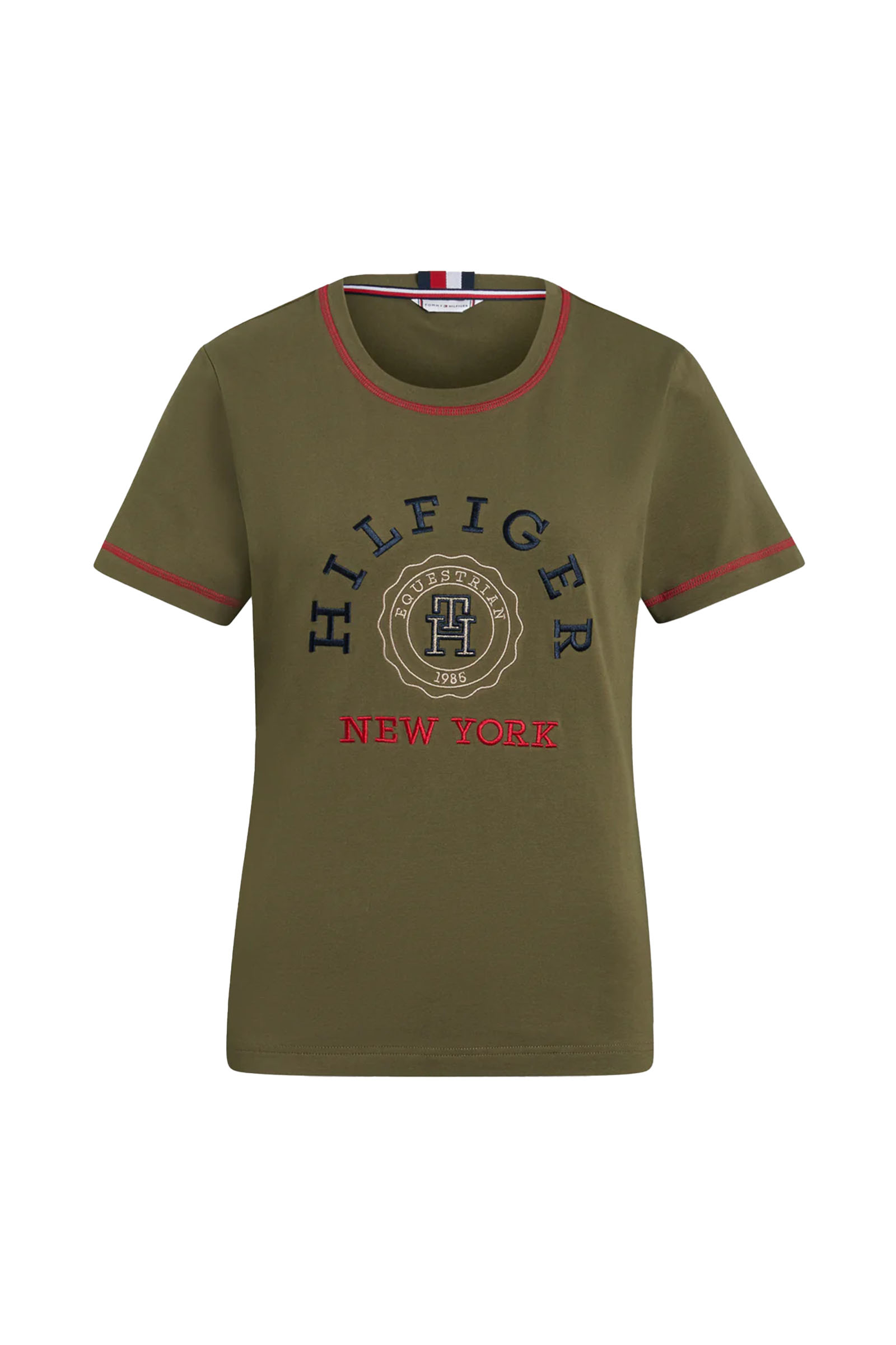 UTILITY OLIVE Tommy Hilfiger Equestrian Newport graafinen t-paita