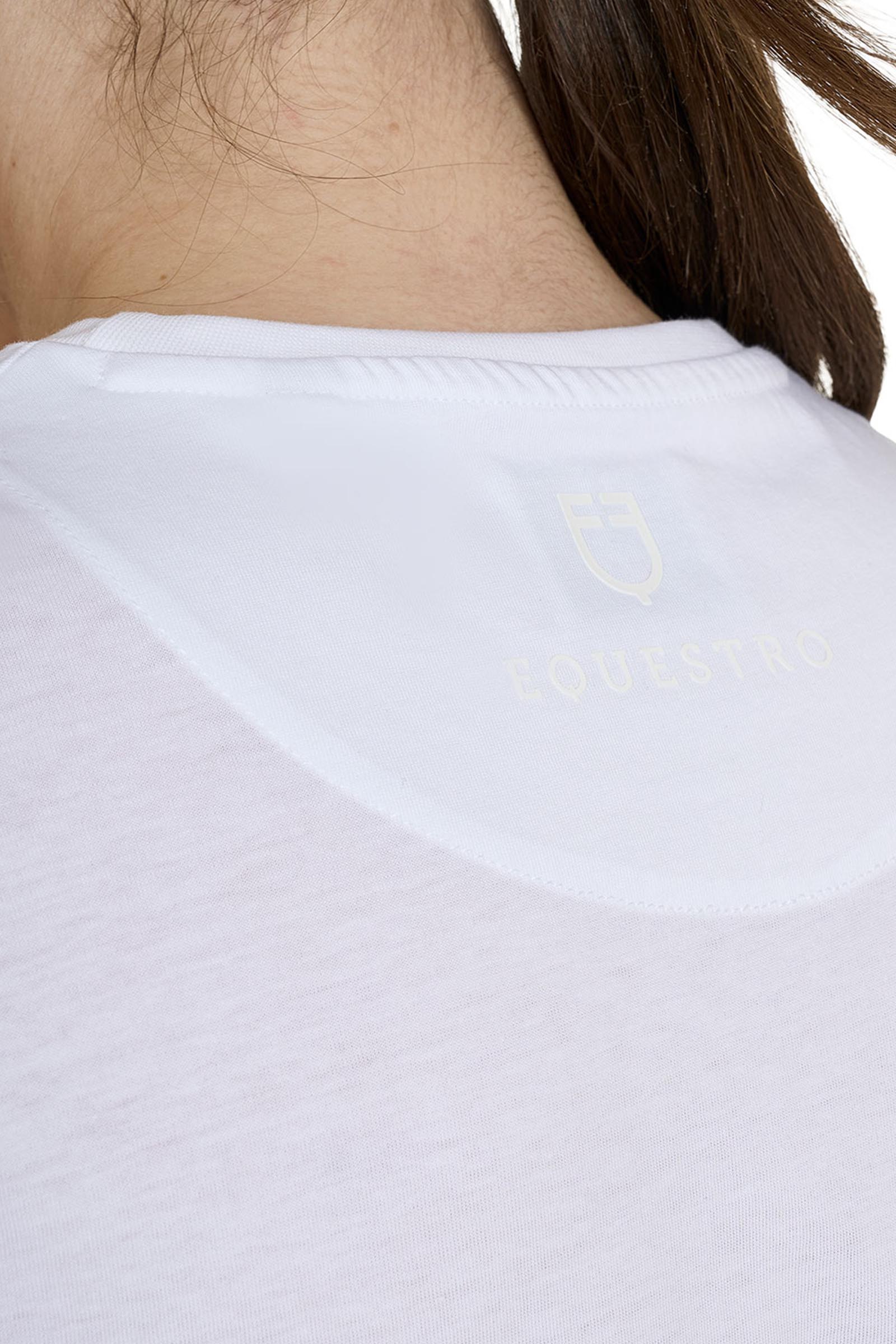 Equestro SS2026 Naisten Puuvilla T-paita kiilt&auml;v&auml;ll&auml; logolla  