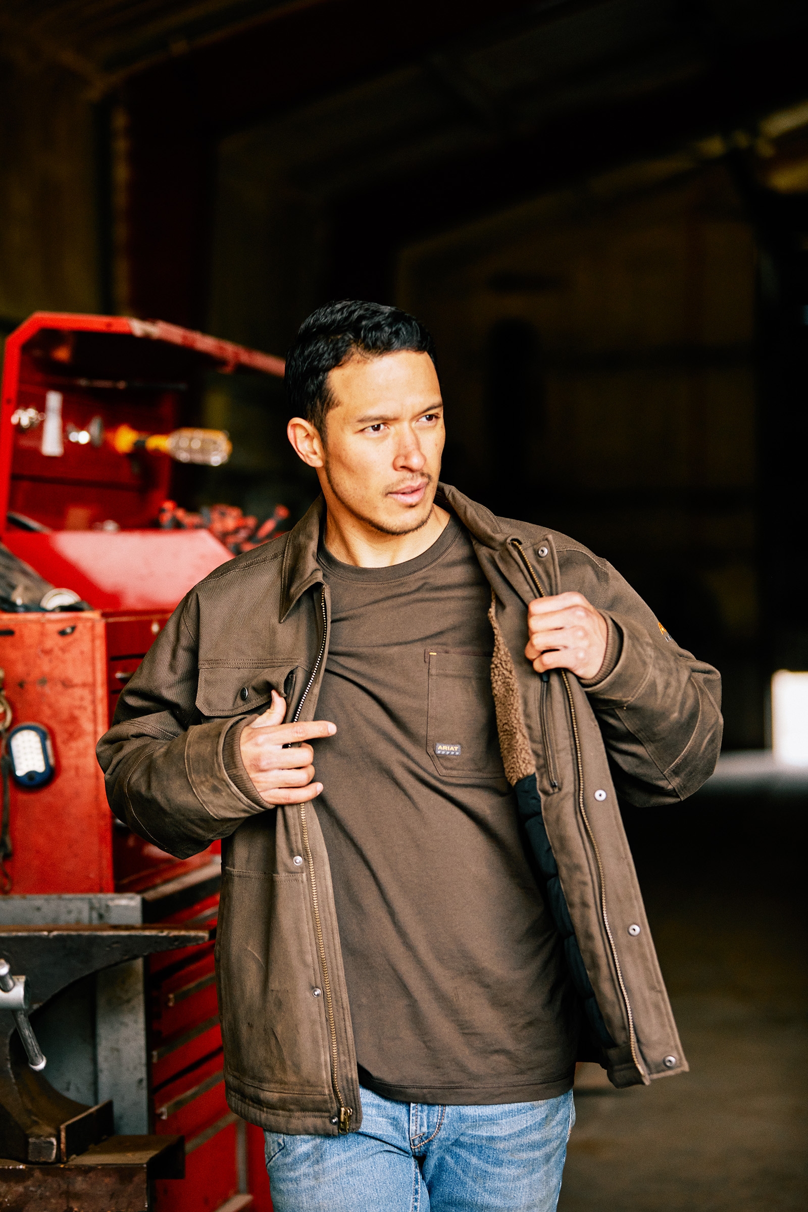 Ariat Rebar Dura Canvas takki sherpa-vuorella