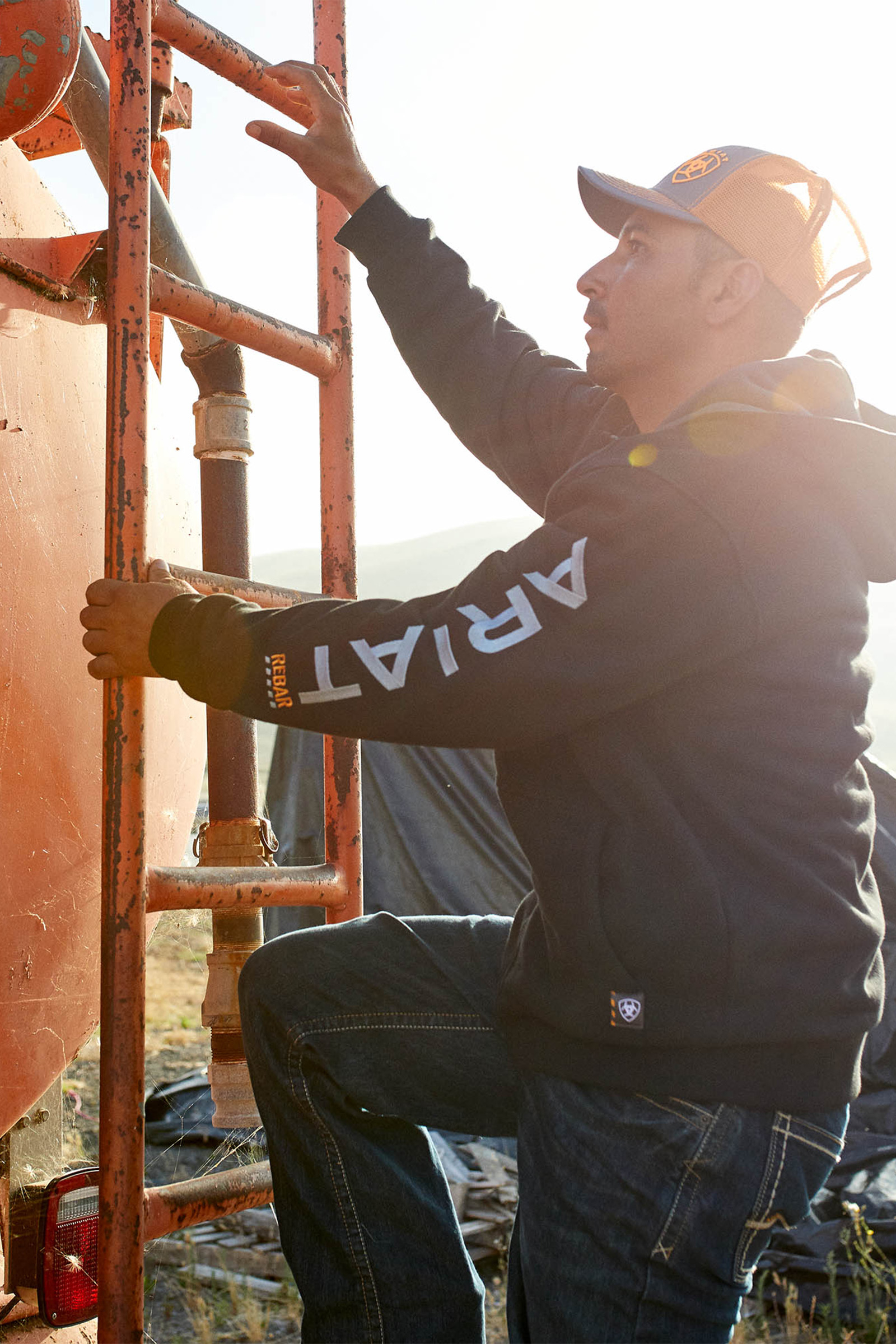 Ariat Rebar jokasään miesten vetoketjullinen huppu