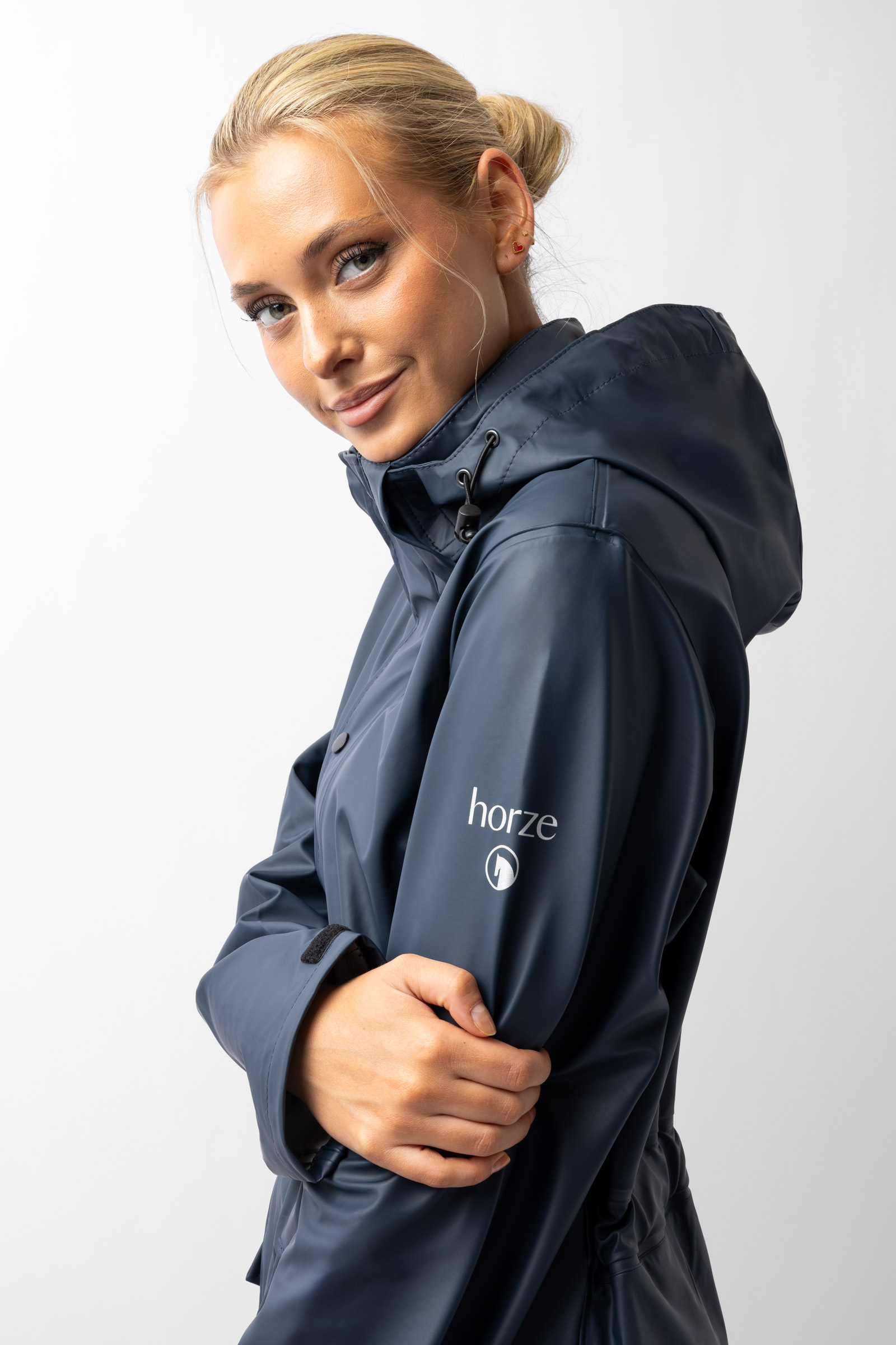 Horze Hazel naisten pitkä sadetakki halkioilla