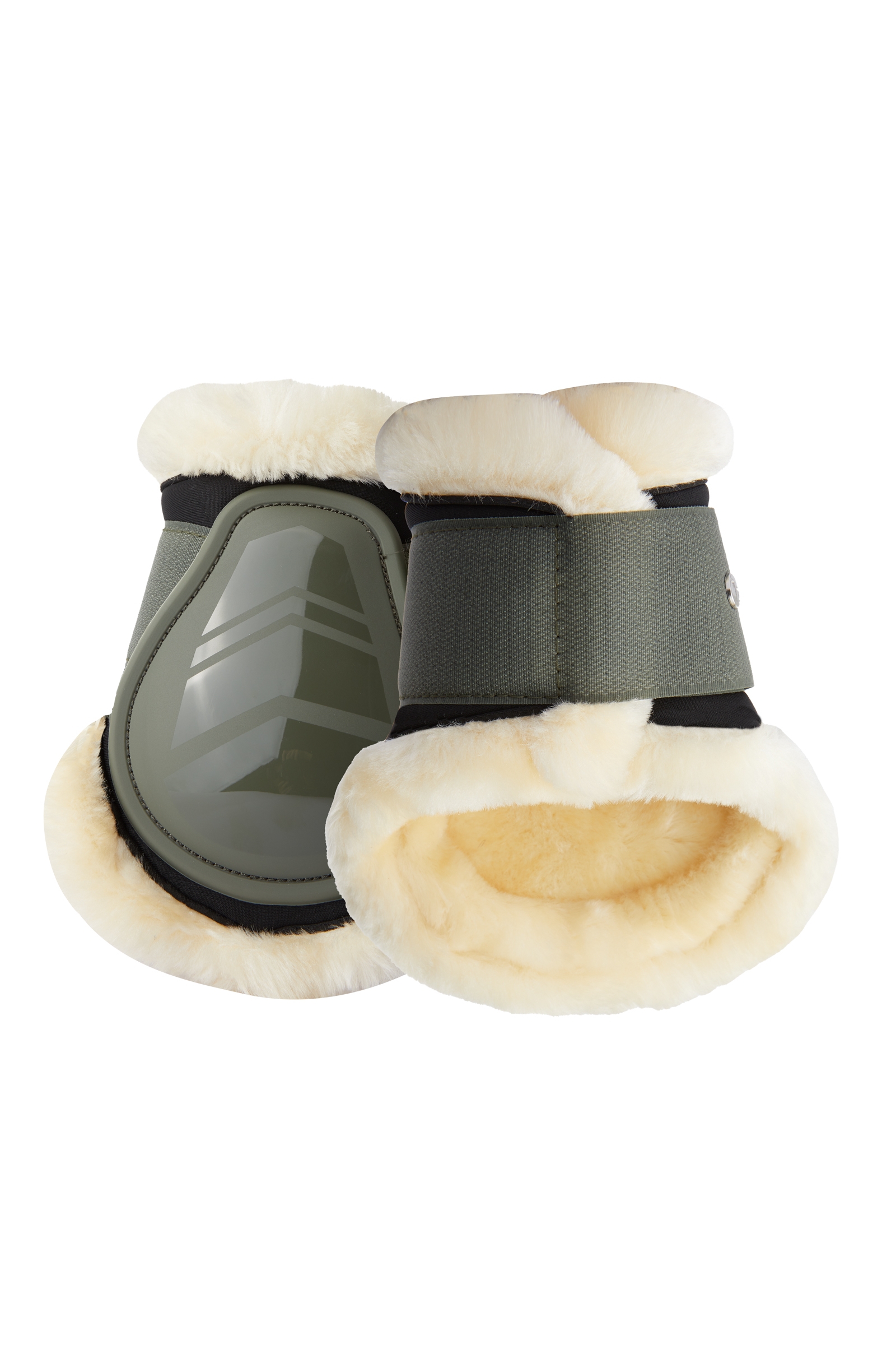 Khaki Horze Caliber hivutussuojat teddyvuorilla