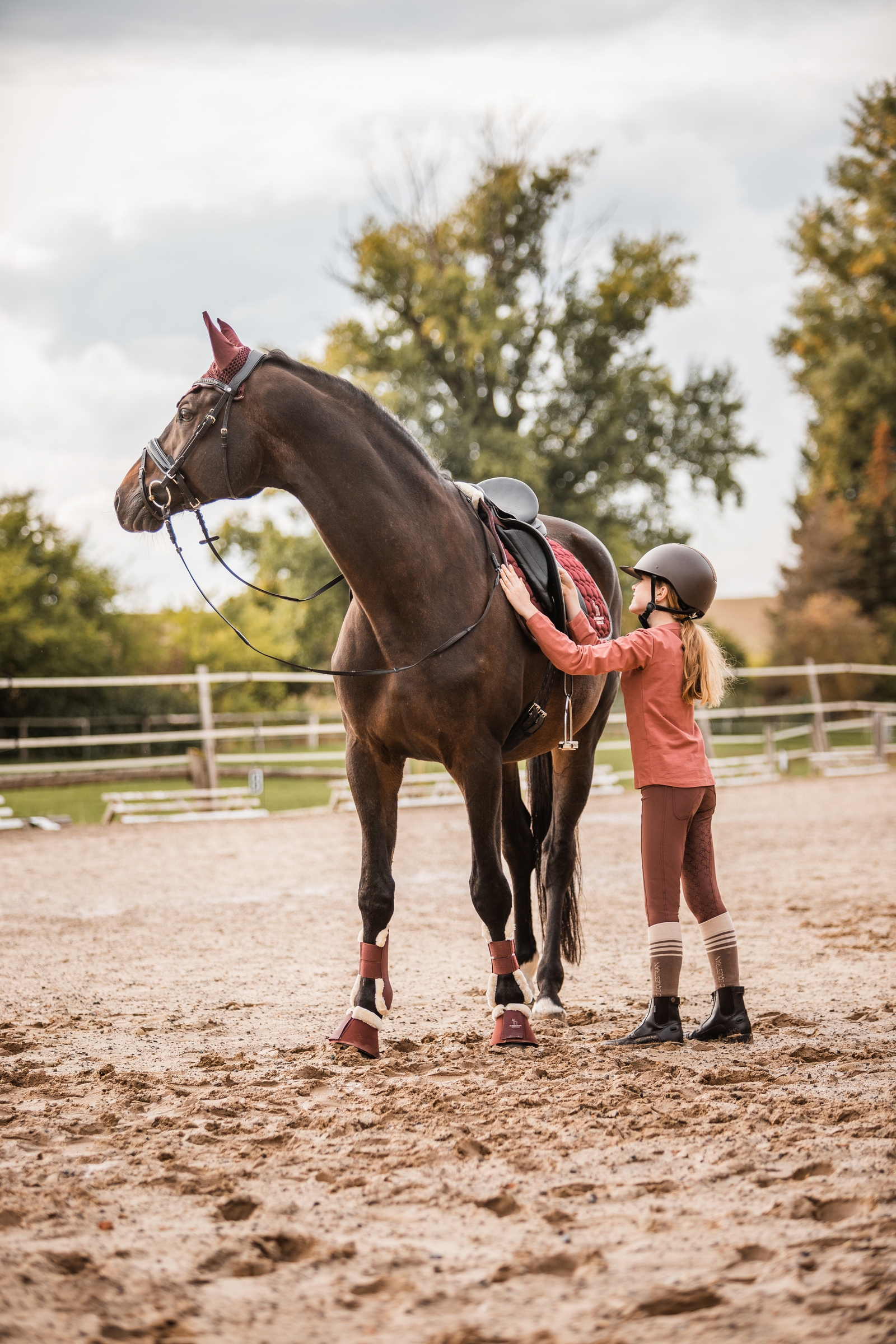 Horze Leighton Teens ratsastushousut silikonipainatetuilla kokopaikoilla ja kännykkätaskulla