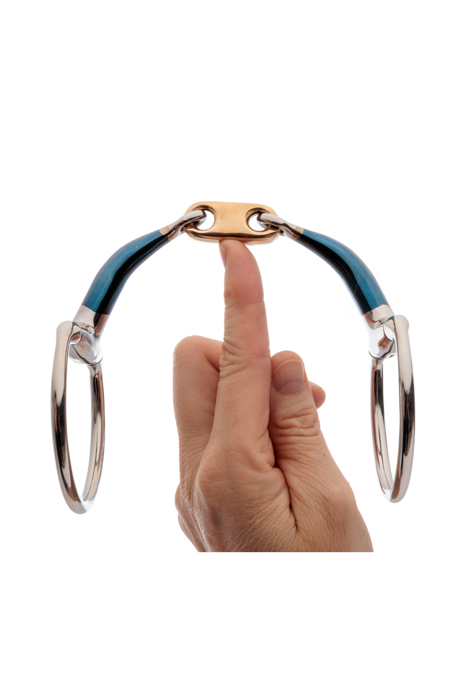 Kavalkade ergonominen oliivisnaffle, kaksinivelinen Lock Up -toiminnolla, 14 mm