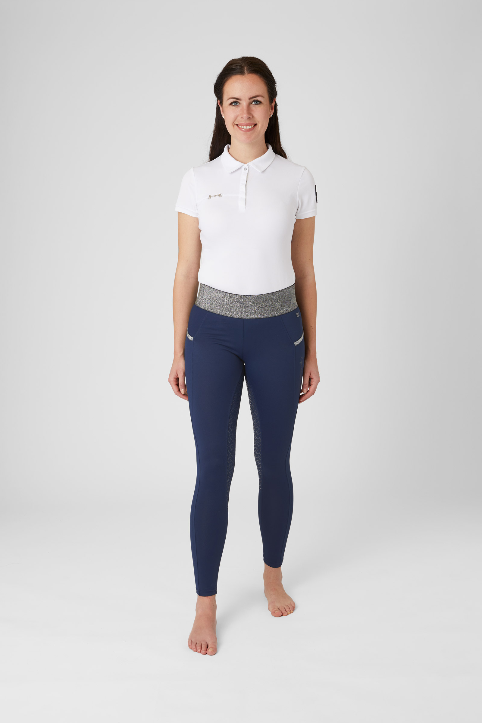 Naisten kokopaikkaiset ratsastusleggingsit Glitter-vyötäröllä