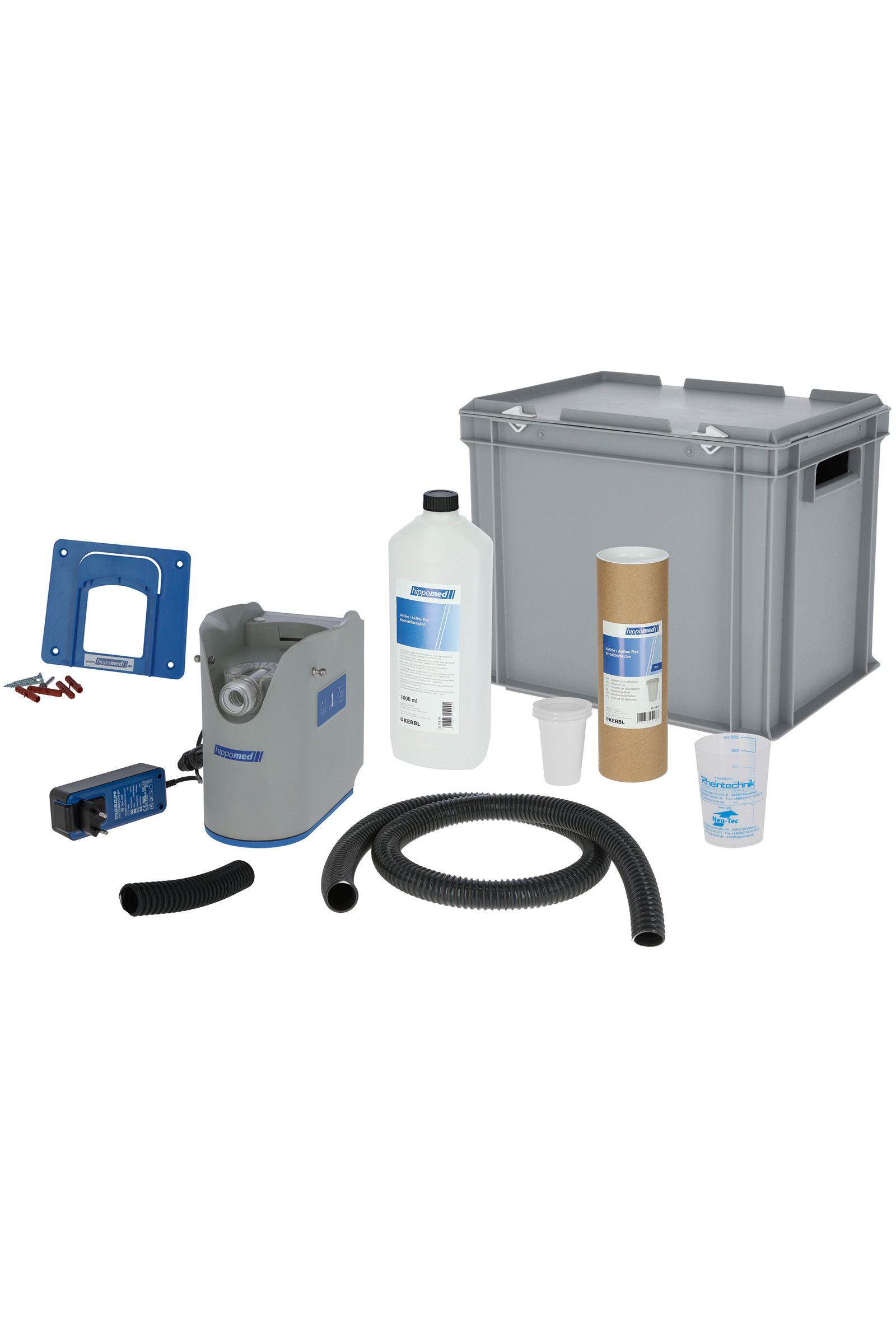 Hippomed AirOne Flex akkuk&auml;ytt&ouml;inen ultra&auml;&auml;ni-inhalaattori ilman maskia