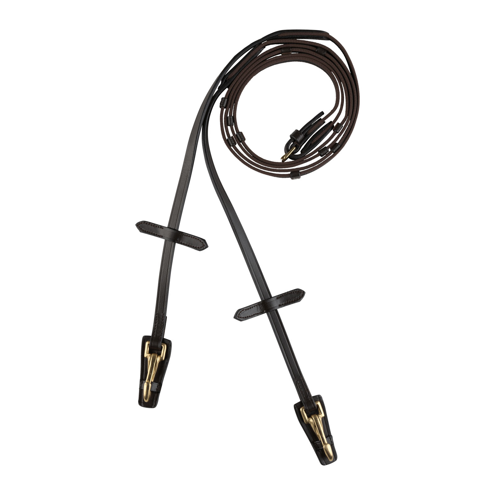 Tummanruskea Horze Kerry ohjat pikalukoilla