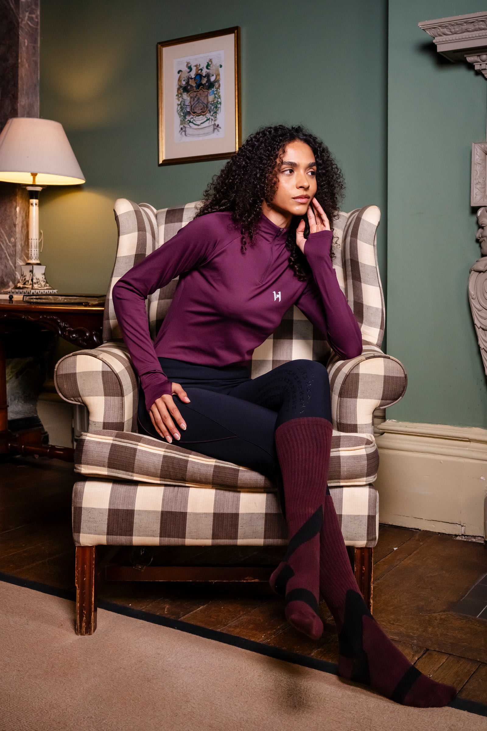 Celestial Purple Horseware Strive Winter naisten 1/4-vetoketjupaita