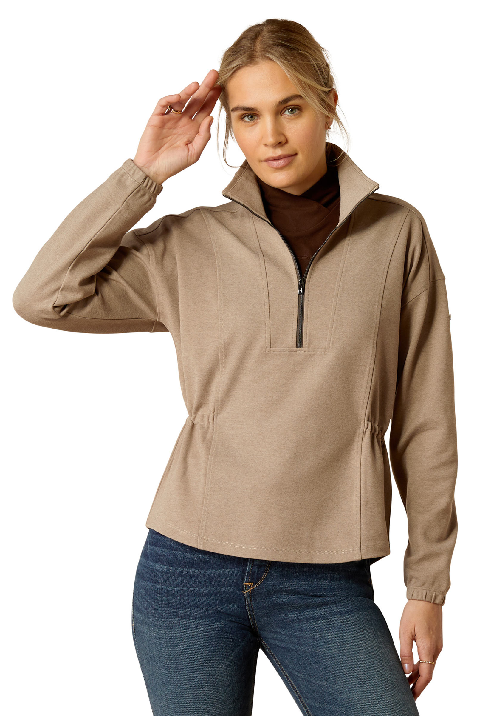Brindle Ariat Ryeland 1/2 Zip Sweatshirt