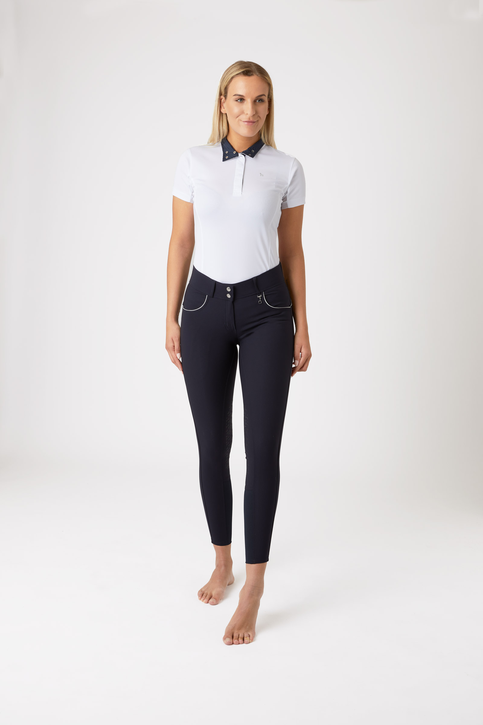 Horze Aubrey naisten korkeavy&ouml;t&auml;r&ouml;iset ratsastushousut silikonipainatetuilla polvipaikoilla