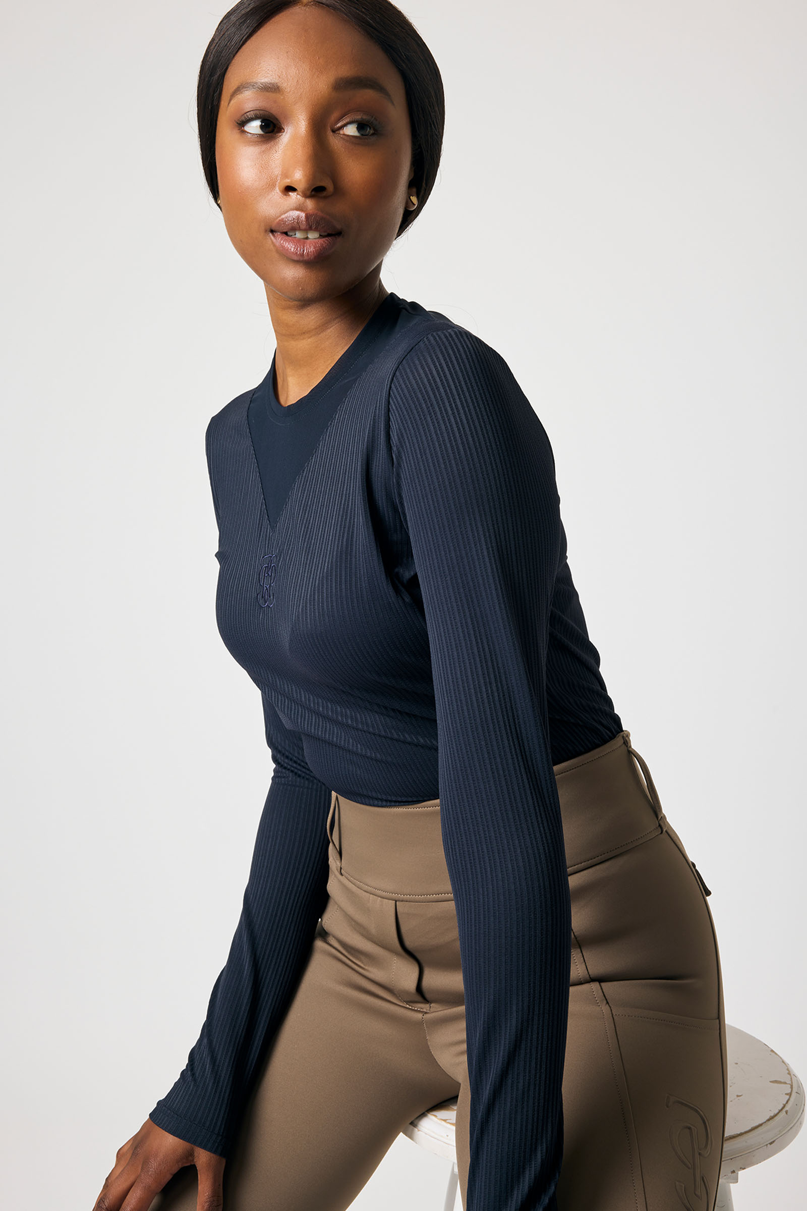 PS of Sweden Leandra L/S Raidallinen Mesh Paita