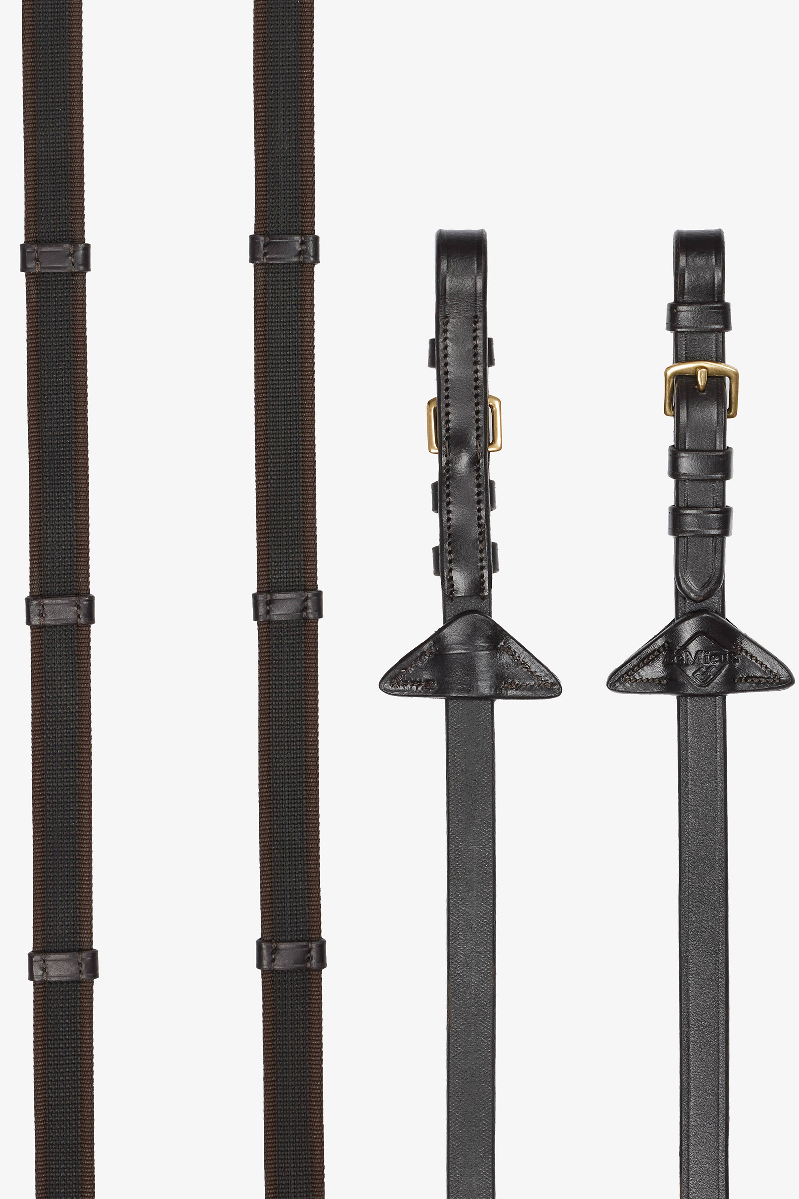 Brown/Brass LeMieux Rubber Grip Continental ohjat