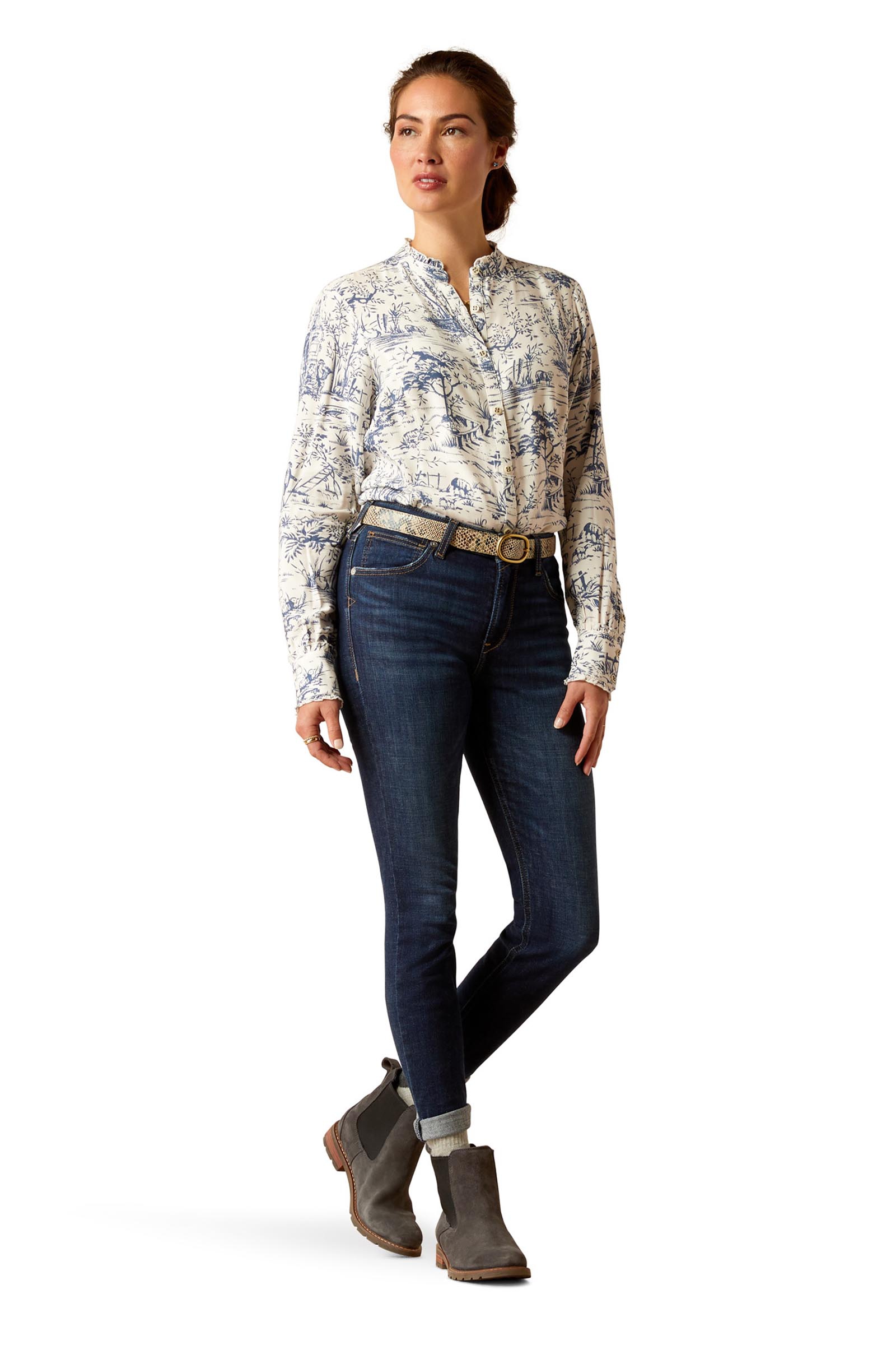 Ariat High Rise Bridle Naisten korkeavy&ouml;t&auml;r&ouml;iset skinny-farkut