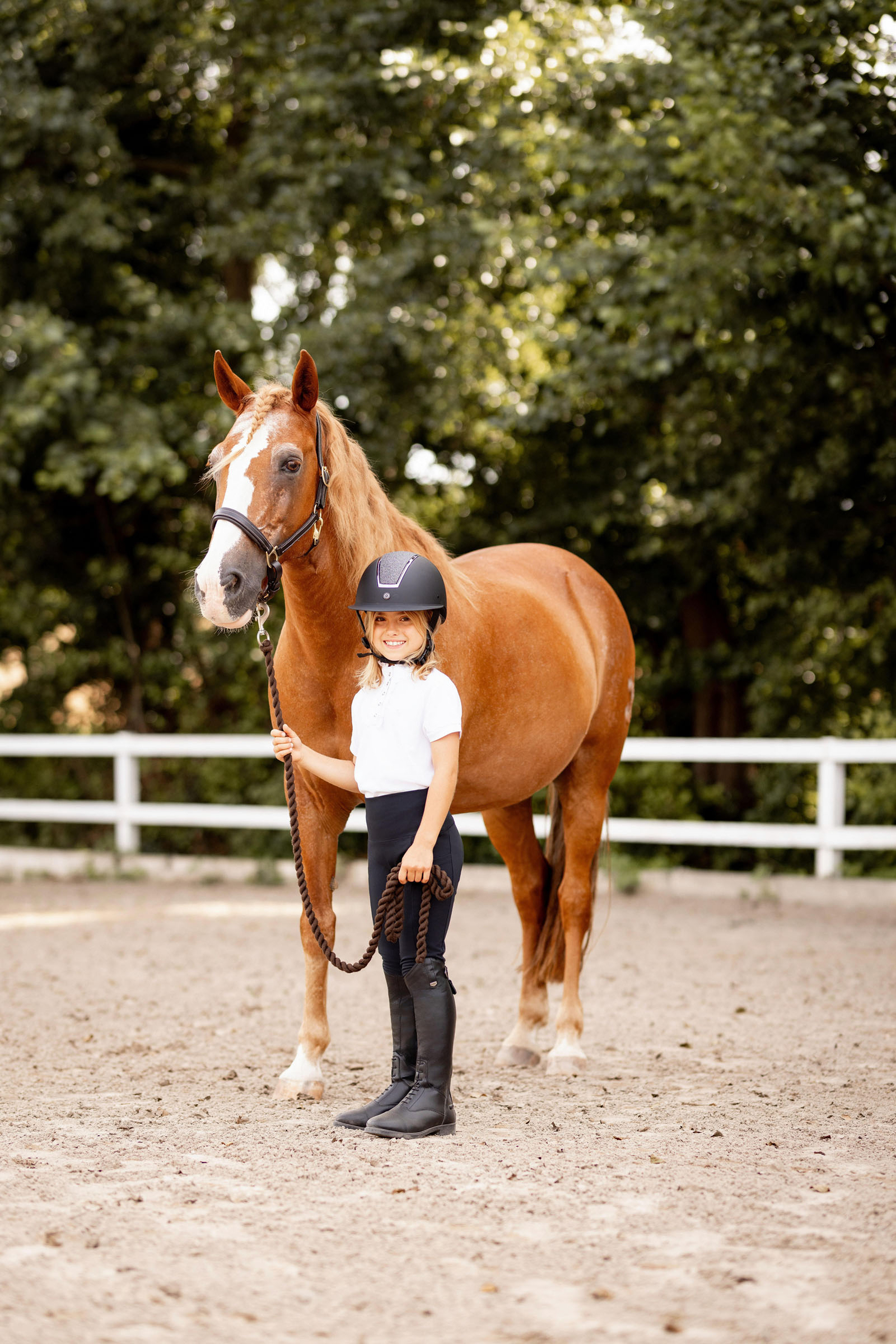 Horze Christel lasten lyhythihainen kilpailupaita r&ouml;yhel&ouml;ill&auml;