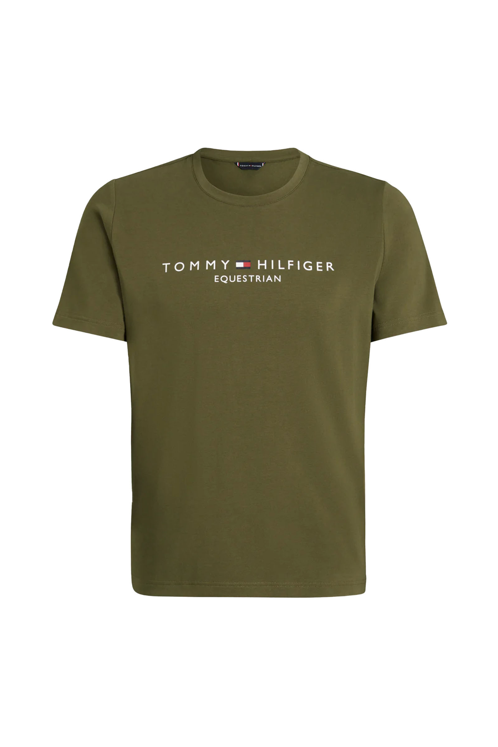 UTILITY OLIVE Tommy Hilfiger Equestrian Williamsburg T-paita graafisella kuviolla ja lyhythihaisena