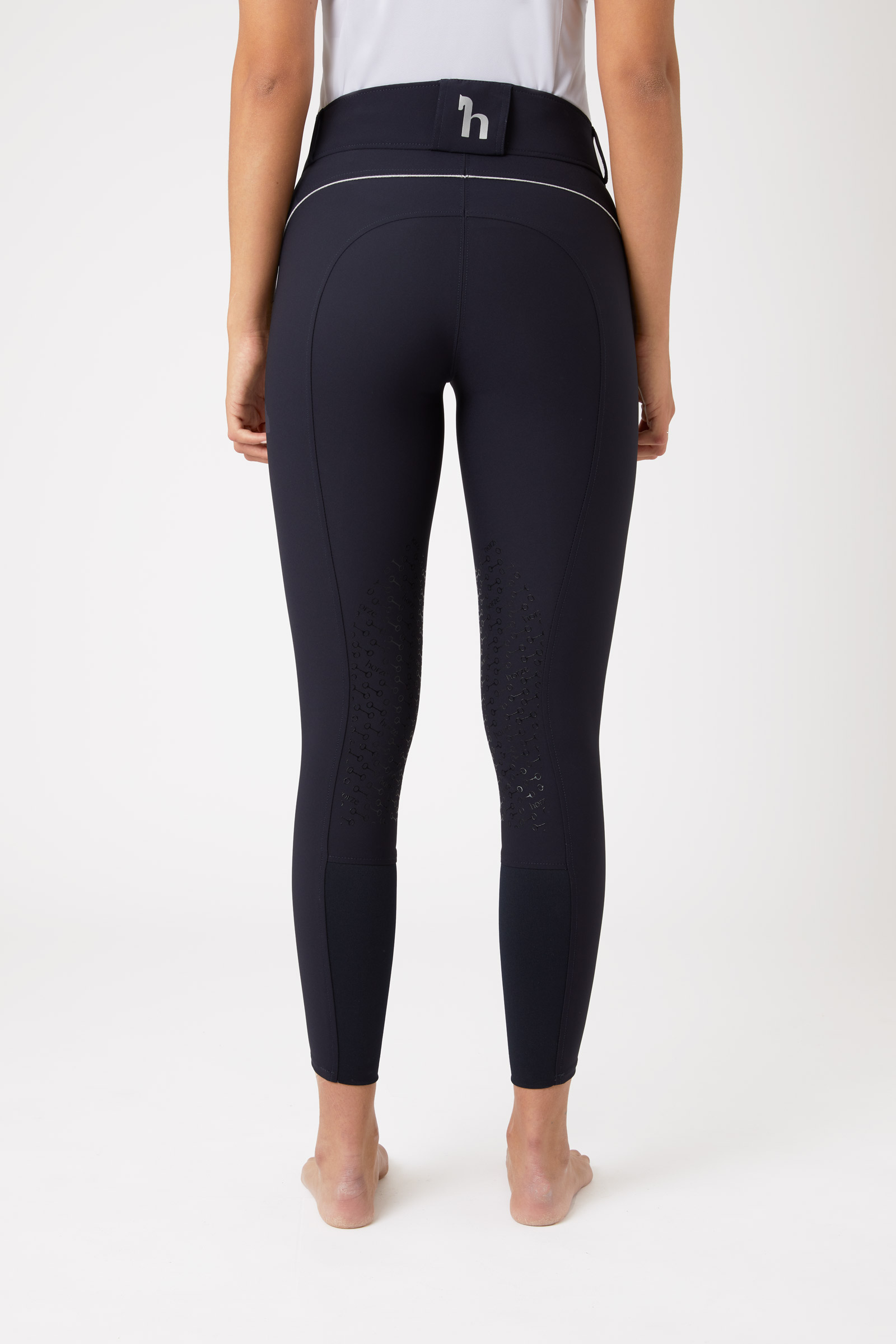 Horze Aubrey naisten korkeavy&ouml;t&auml;r&ouml;iset ratsastushousut silikonipainatetuilla polvipaikoilla