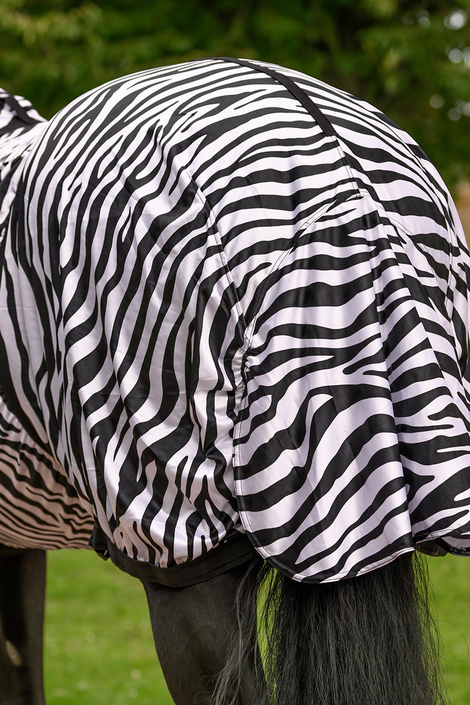 Waldhausen Basic zebra &ouml;t&ouml;kk&auml;loimi ekseemahevosille UV-suojalla