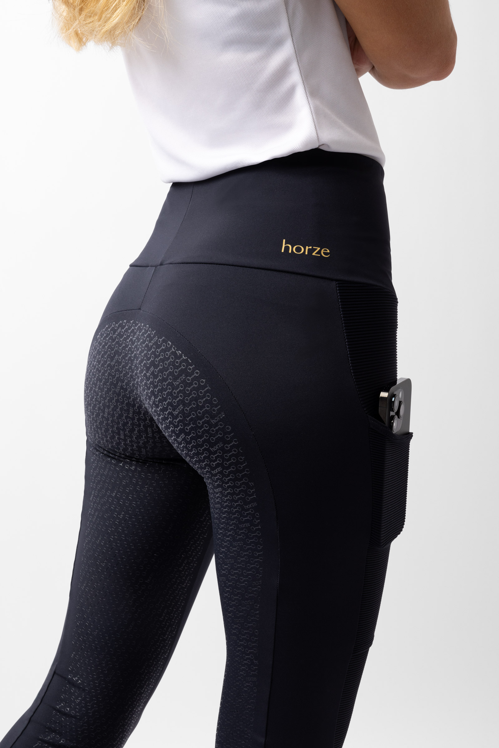 Horze Mathilde naisten toiminnalliset ratsastusleggingsit silikonipainatetuilla kokopaikoilla