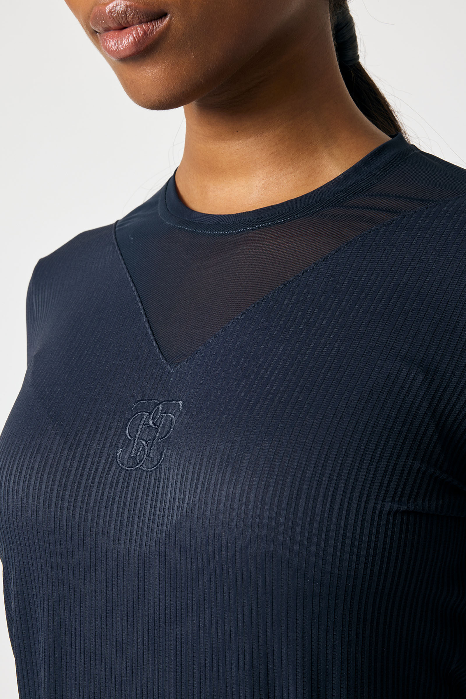 PS of Sweden Leandra L/S Raidallinen Mesh Paita