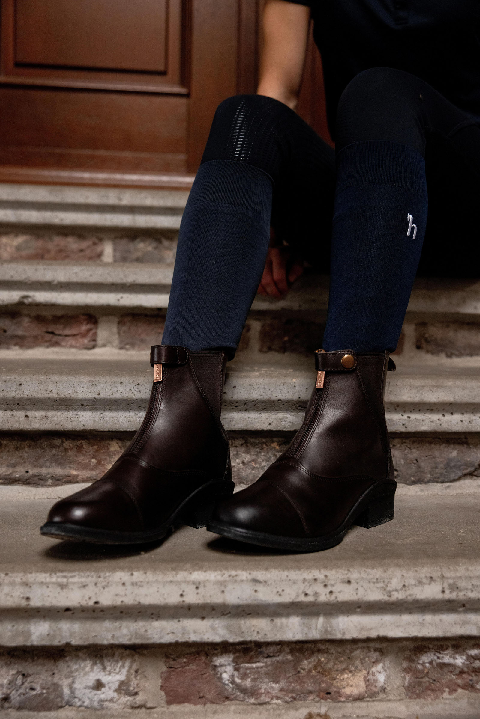 Horze Rose nahkajodhpurit etuvetoketjulla