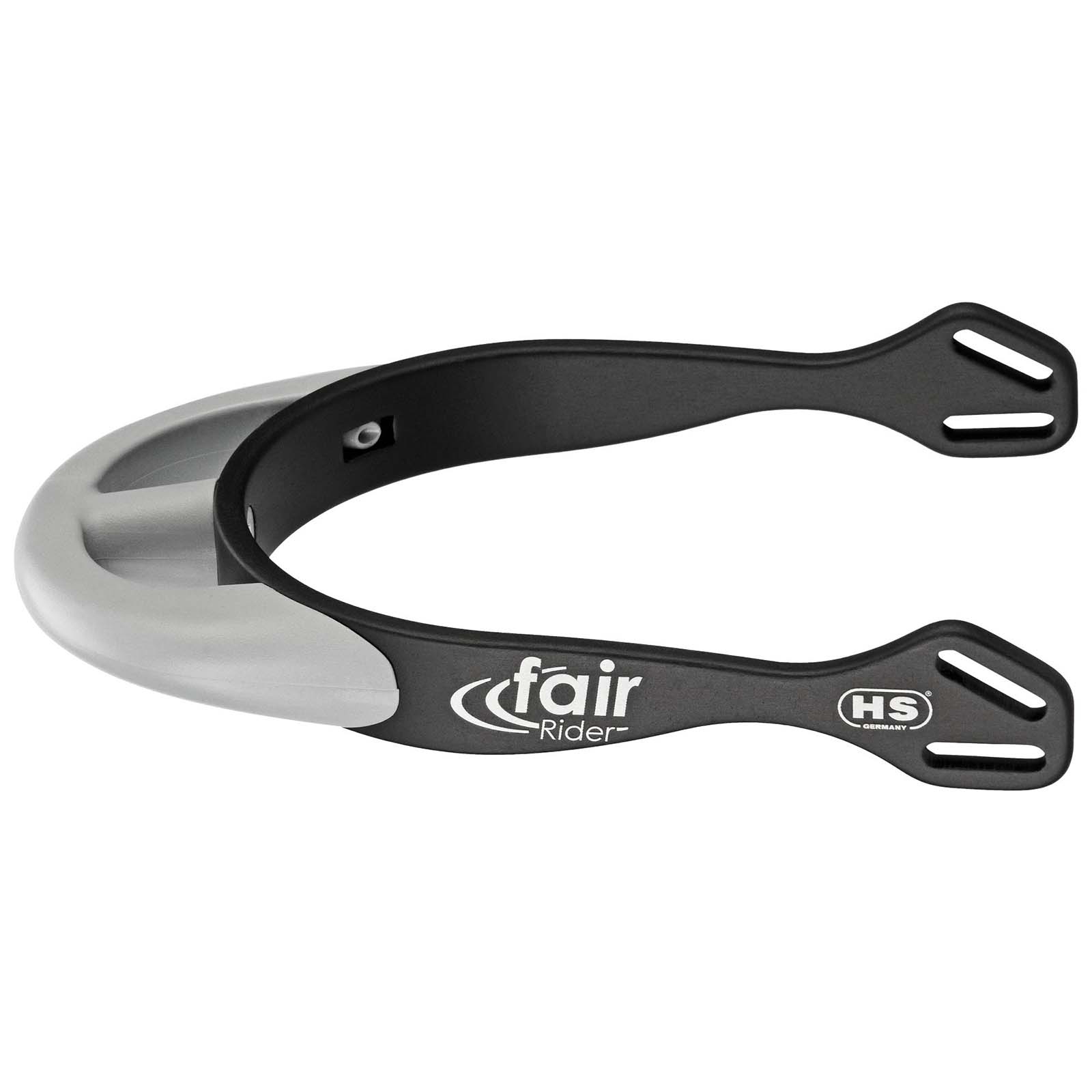 Black/Silver Sprenger FairRider alumiinikannukset pyöristetyllä kannusosalla, 25 mm