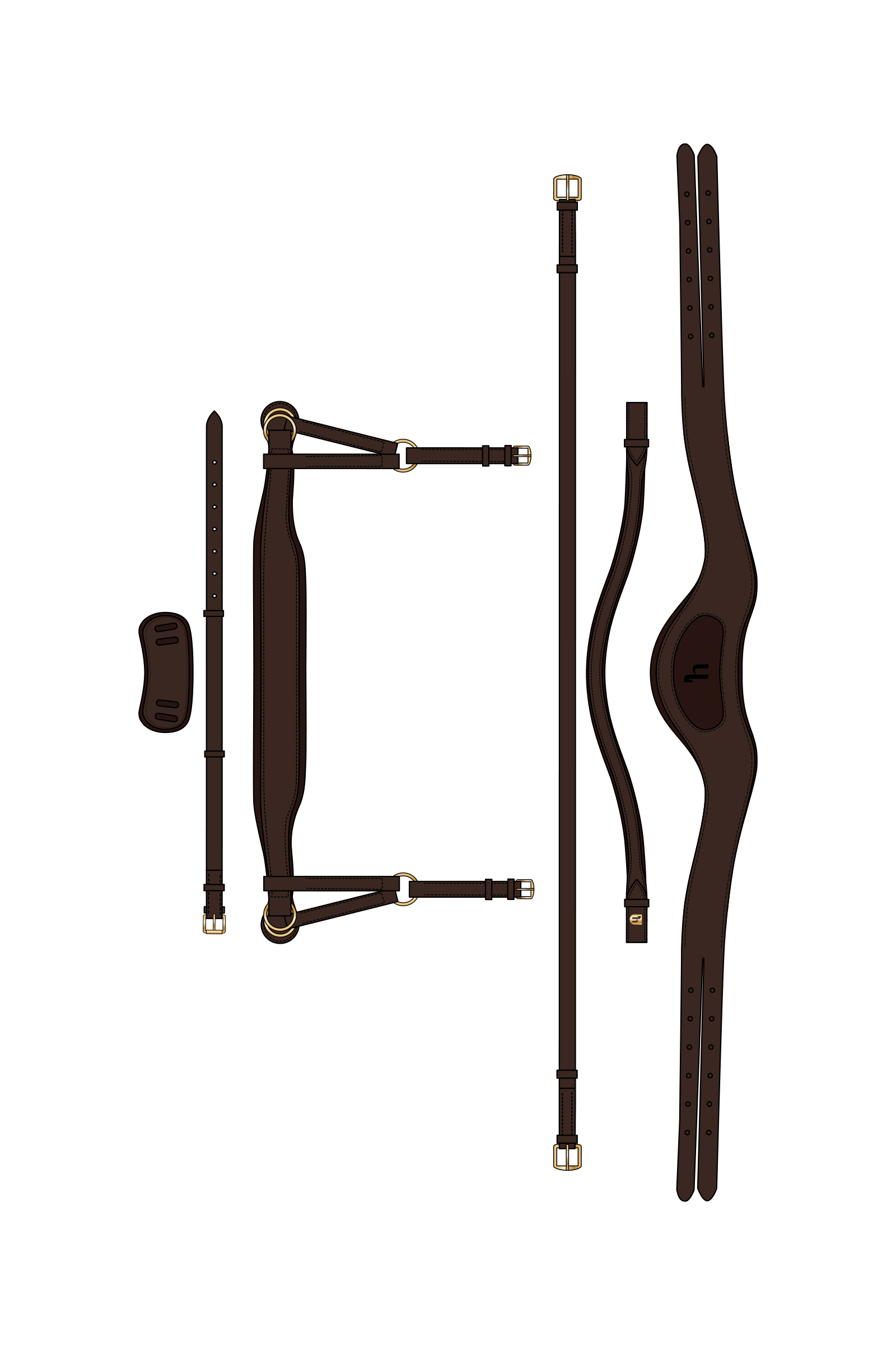 Brown Horze Lyon side pull -kuolaimeton suitsi