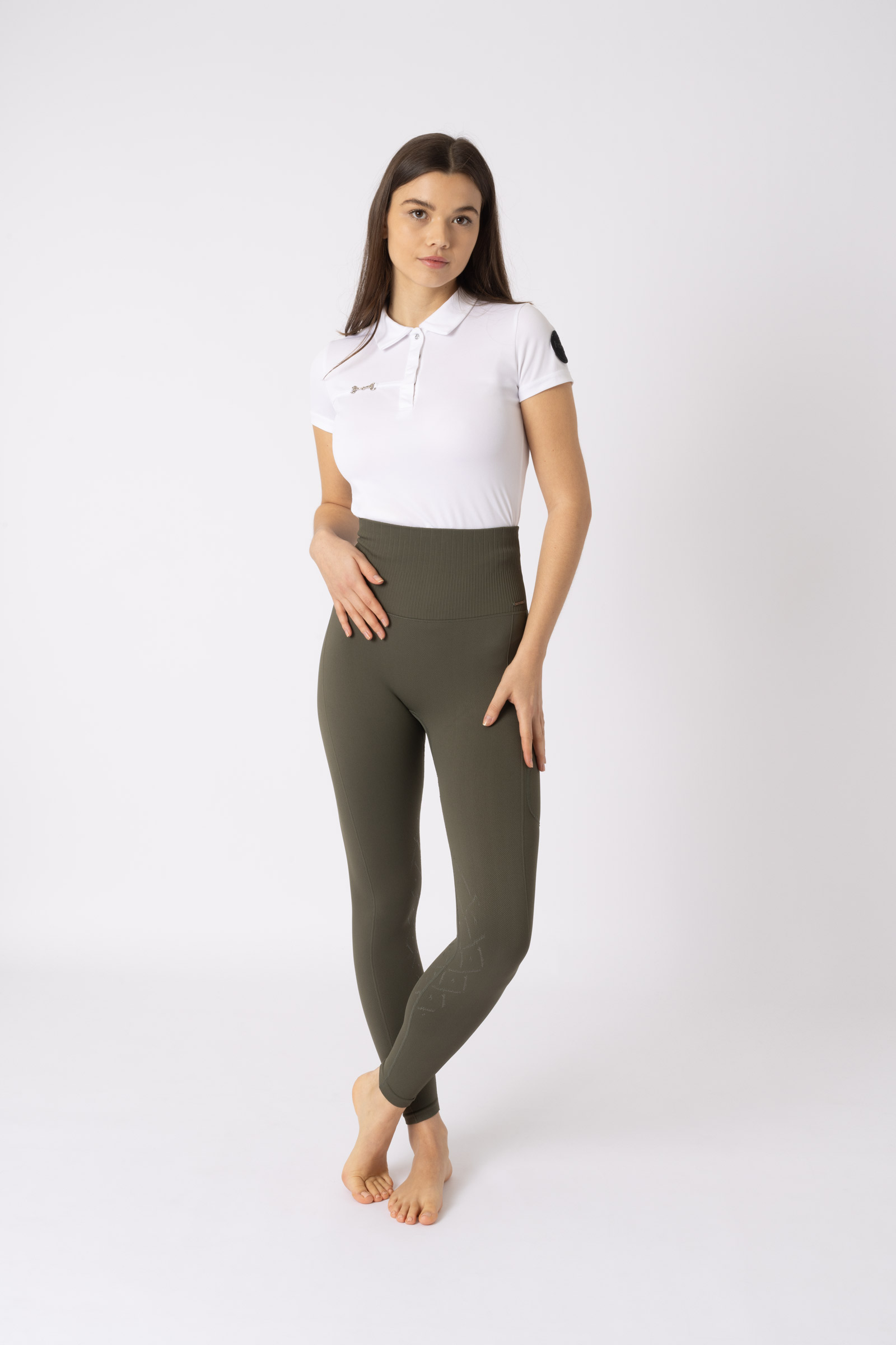 Horze Janine naisten saumattomat ratsastusleggingsit polvipaikoilla ja kännykkätaskulla