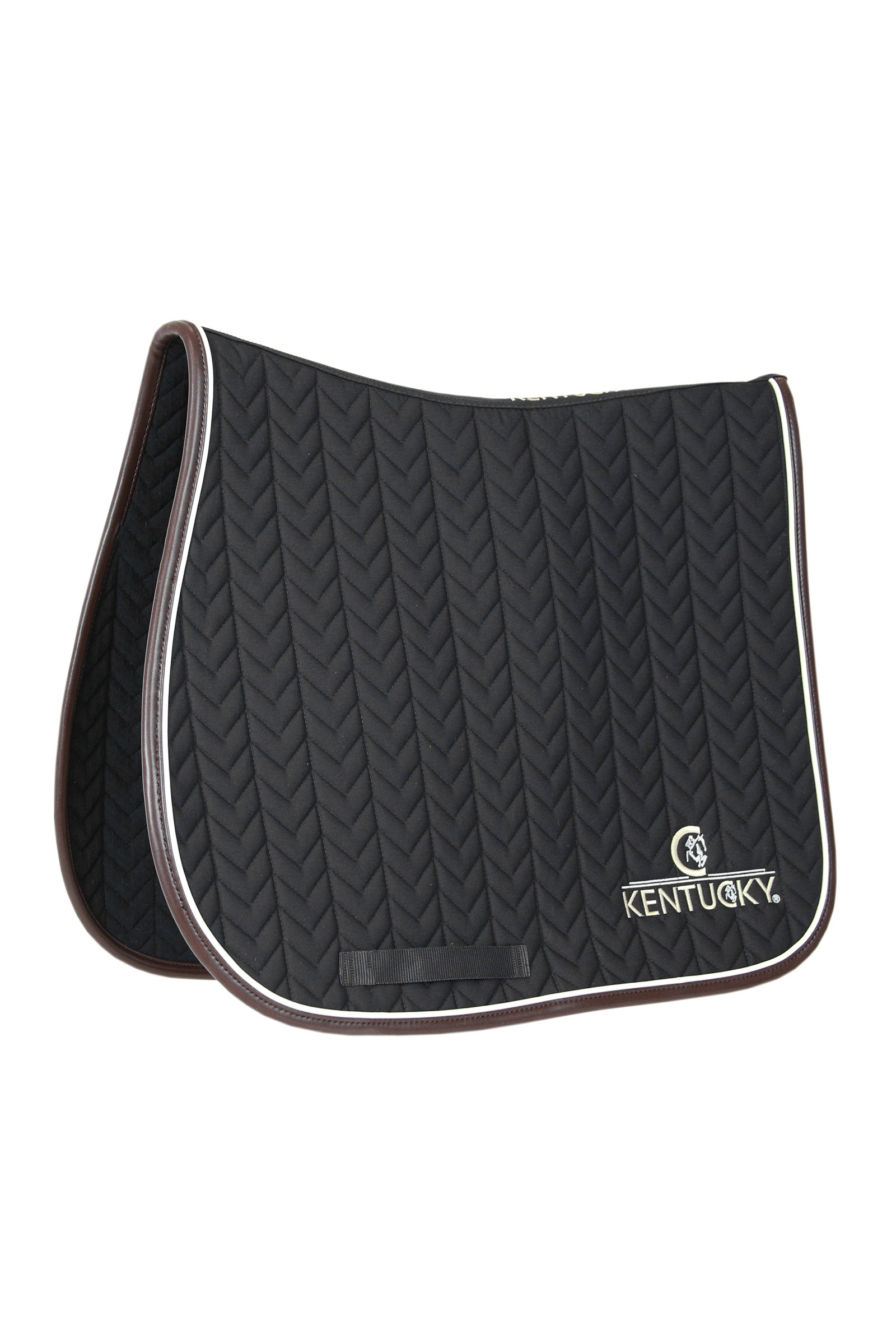 Kentucky Horsewear Saddle Pad Leather Fishbone Jumping -esteratsastussatulahuopa