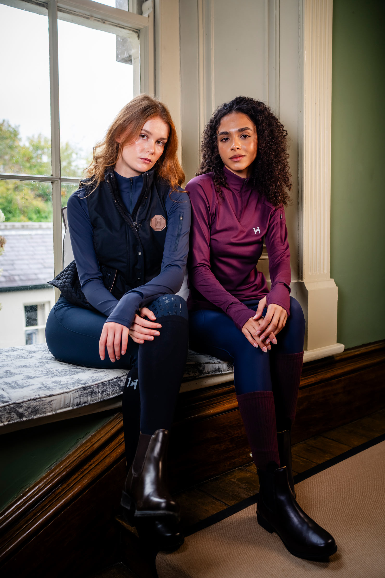 Core Navy Horseware Strive Winter naisten 1/4-vetoketjupaita