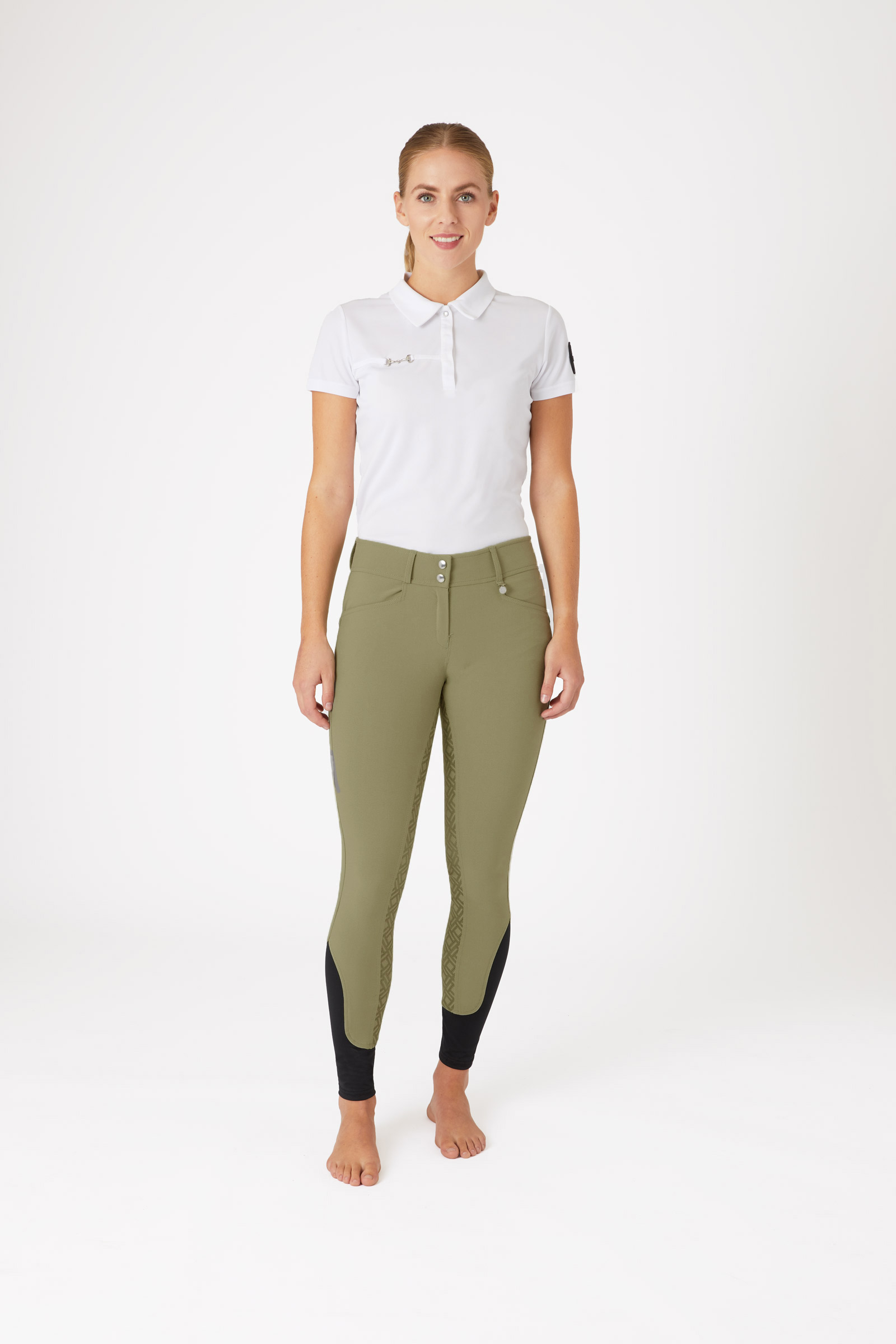 Horze naisten korkeavyötäröiset ratsastushousut silikonipainatetuilla kokopaikoilla