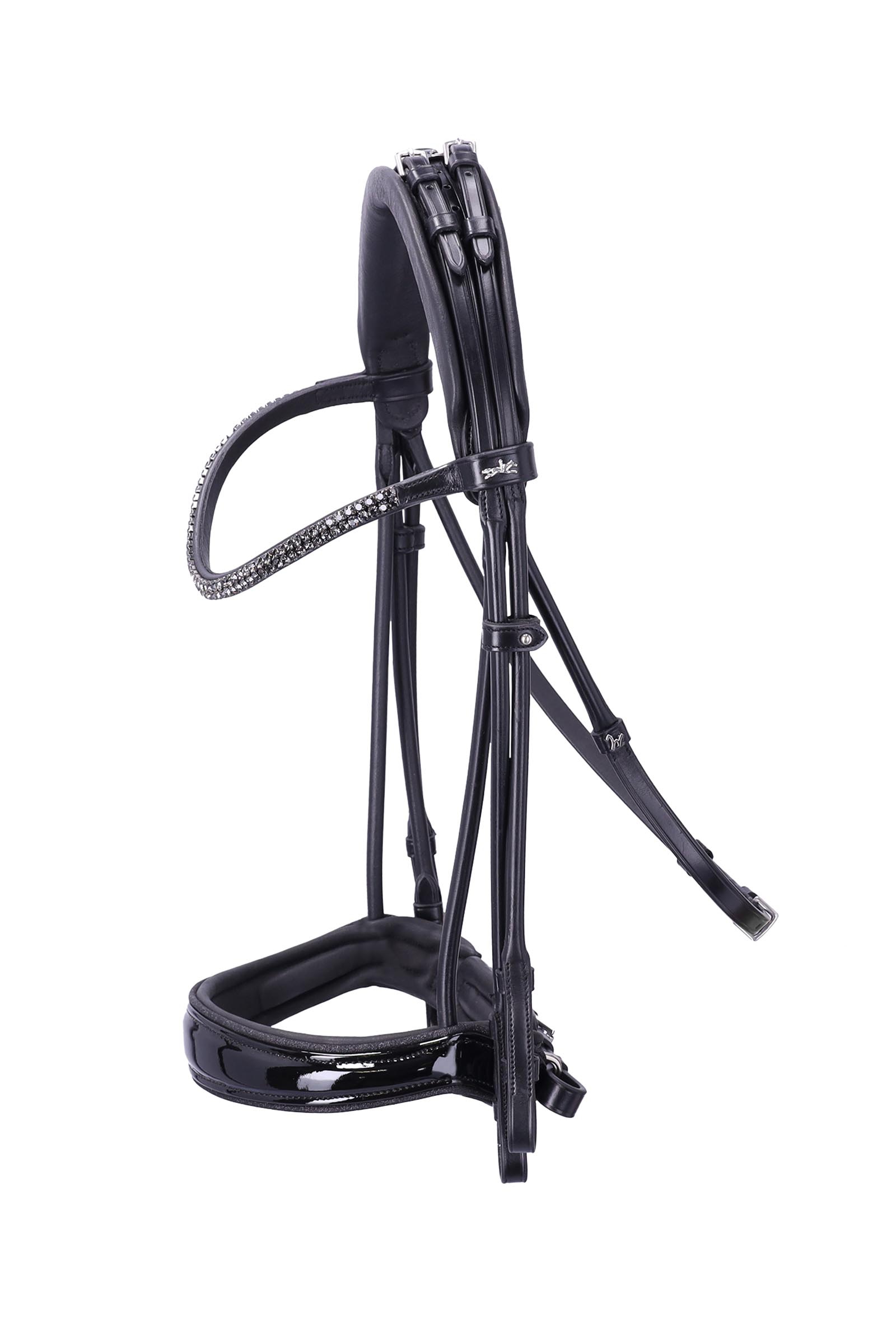black/patent/silver Schockem&ouml;hle Sports Bella Rose Double Bridle - Isabell Werth Collection