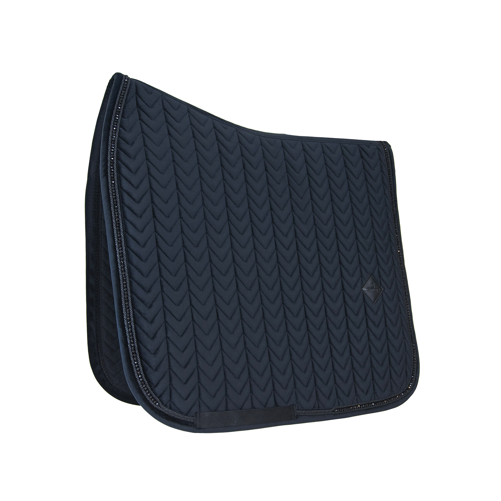 Black Kentucky Horsewear Velvet Pearls Dressage Saddlepad