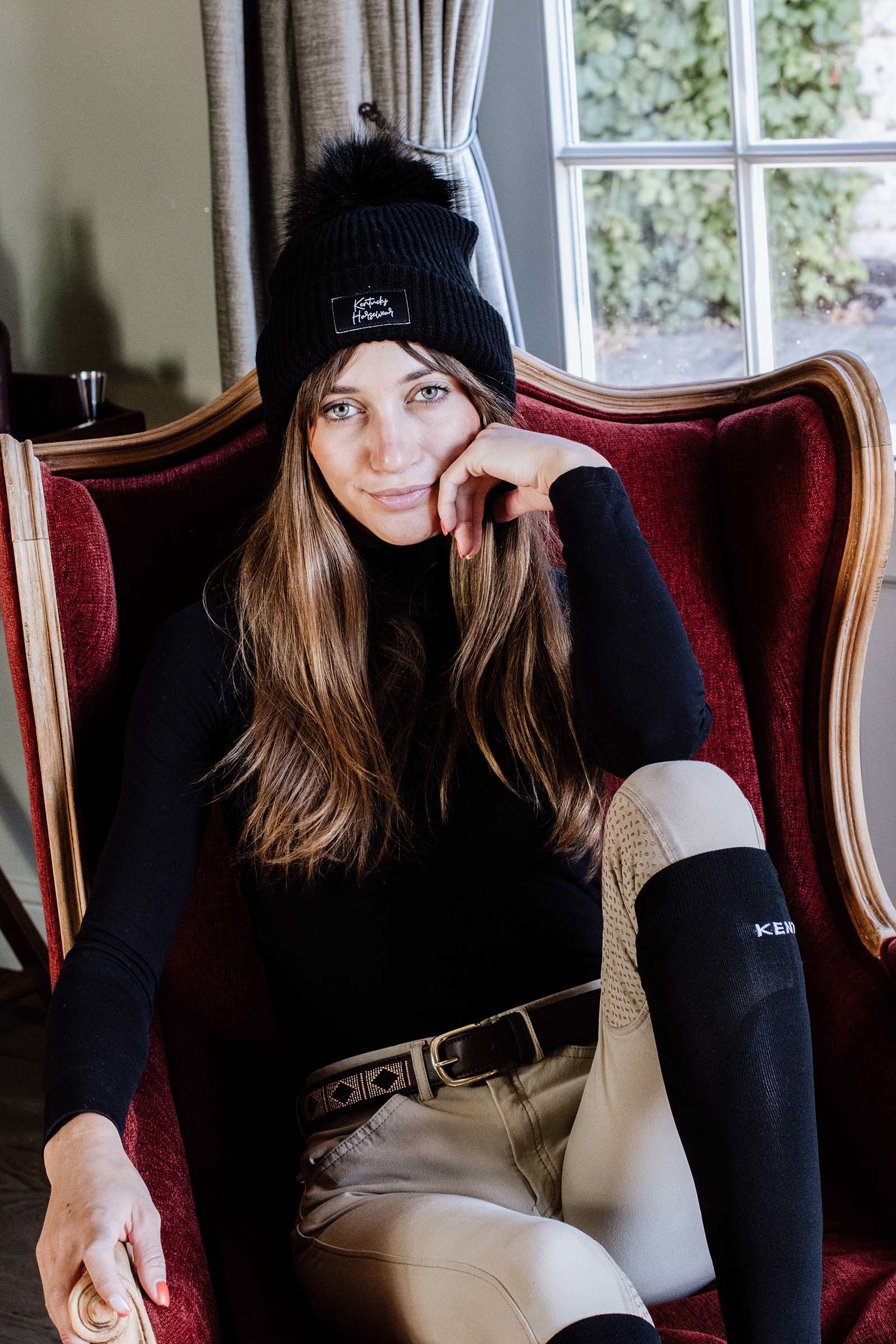 Black Kentucky Horsewear Pompom pipo