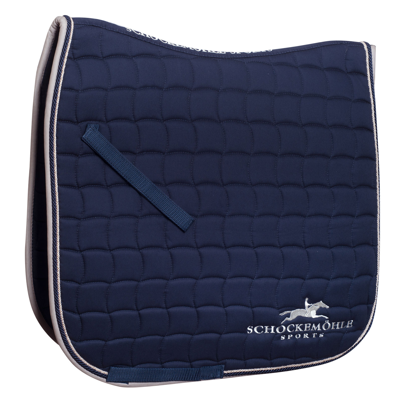 Navy/Stone grey Schockemohle Sports Dynamite DL, koulusatulahuopa logolla