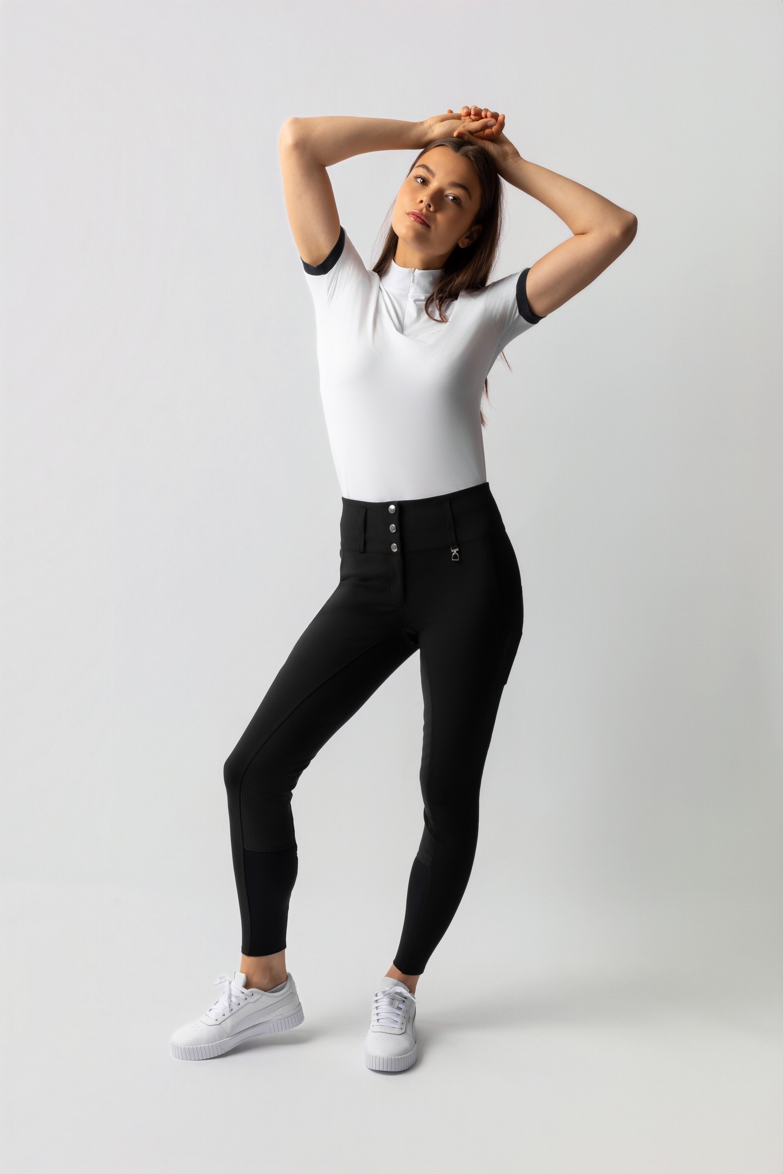 Horze Leonie naisten kokopaikkaiset ratsastushousut silikonigripillä UPF 40+