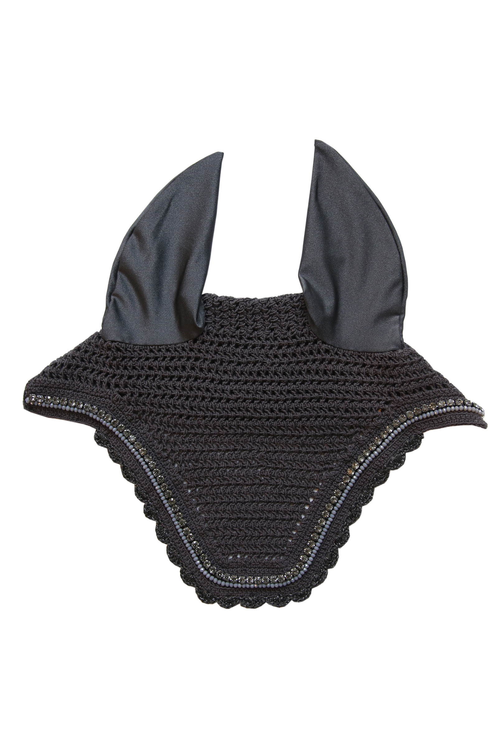 Grey Kentucky Horsewear Wellington korvahuppu timanteilla ja helmillä