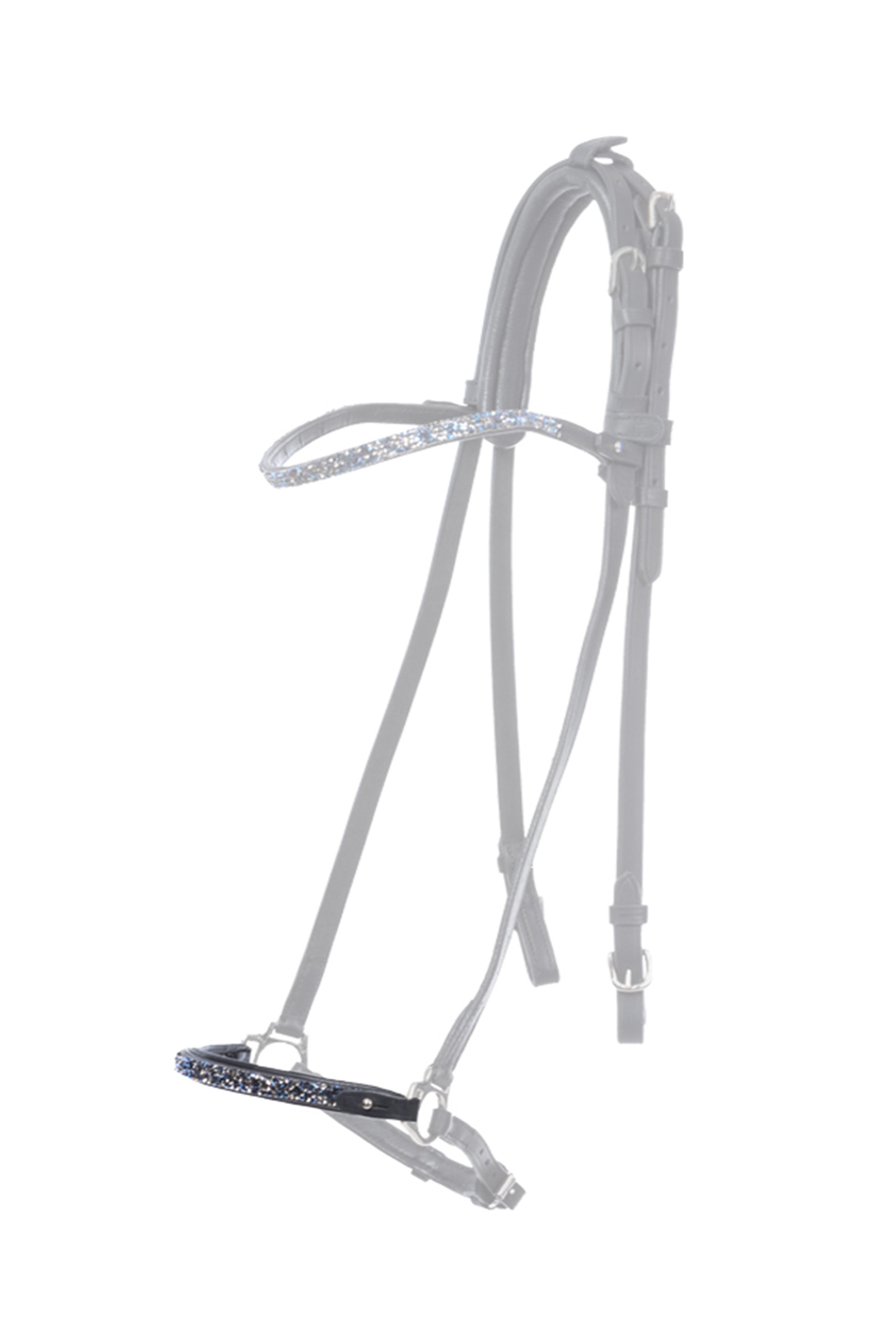 Black/Blue Kavalkade Blár Dropped Noseband Piece for Kjartan Icelandic Bridle