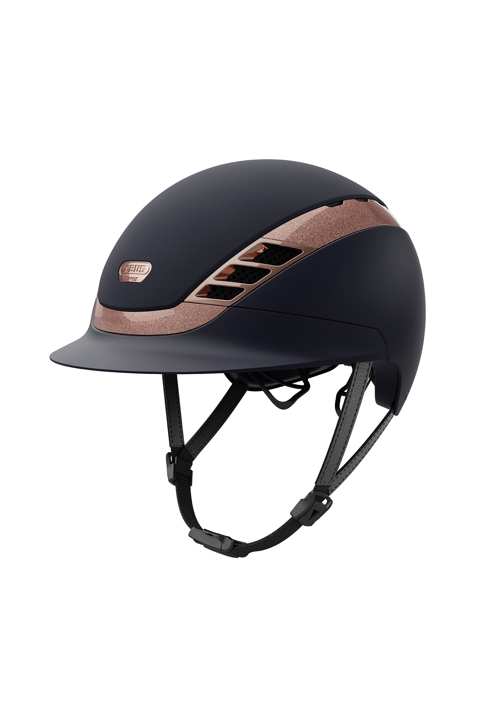 Navy/Rosegold Abus Pikeur AirLuxe Supreme ratsastuskypärä