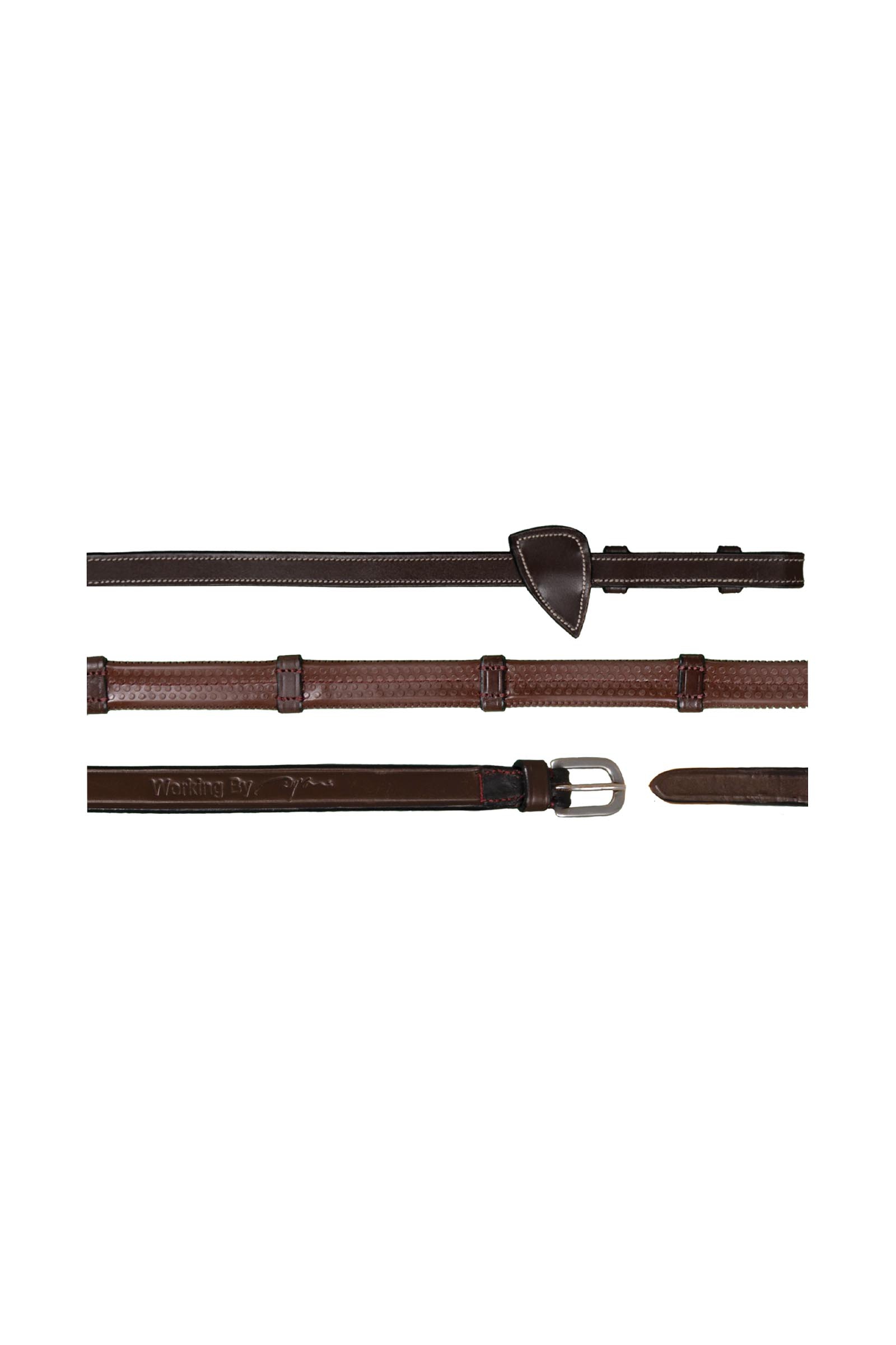 Brown Dy'on Working kumiohjat (13 mm), joissa 7 nahkaestettä