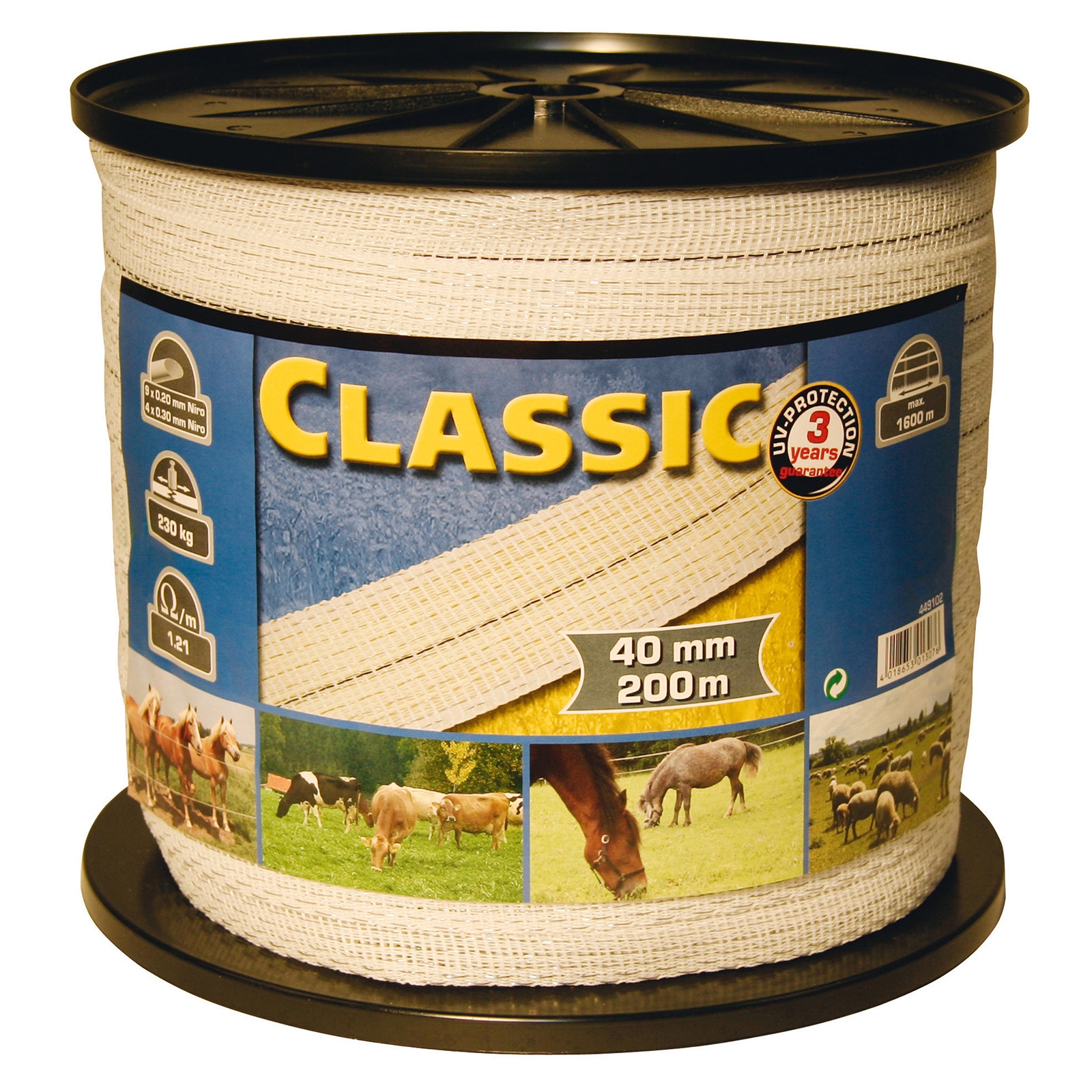 Farm Patrol Classic -aitanauha, 200 m, 40 mm:n halkaisija, 9 x 0,2 + 4 x 0,3 niro
