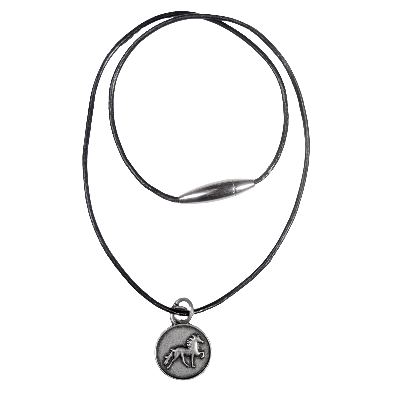 Karlslund-nahkakaulakoru rustiikkisella Islanninhevoskuviolla