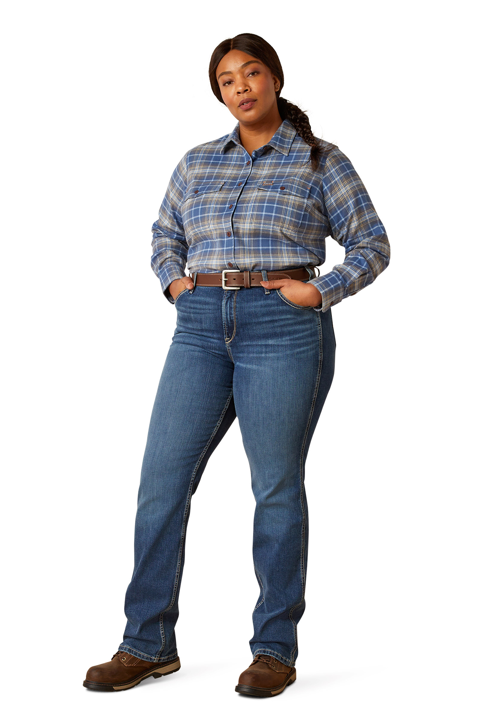 Ariat Rebar naisten flanellinen DuraStretch työpaita