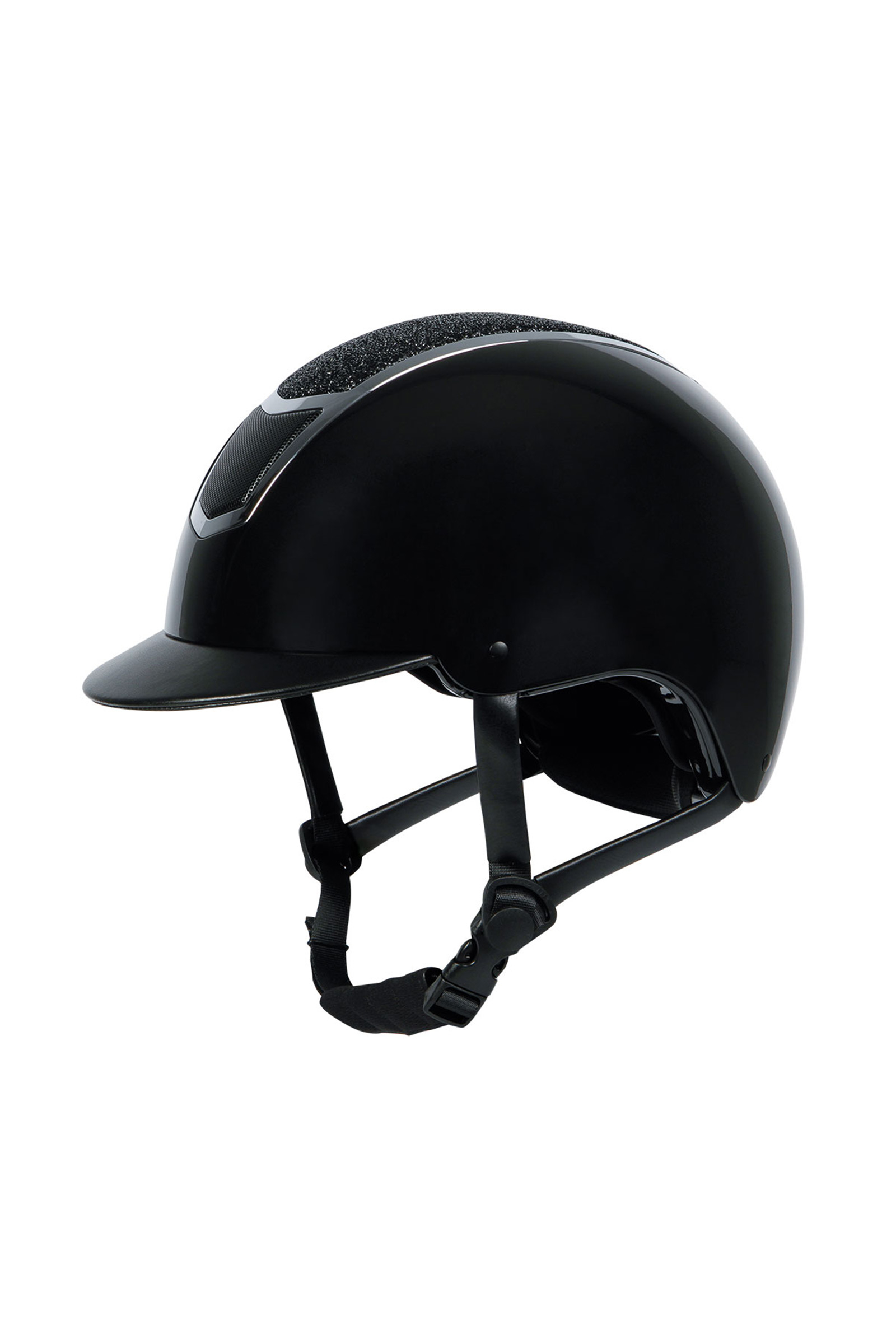 Black/Silver Harry's Horse Matterhorn Shiny Riding Helmet