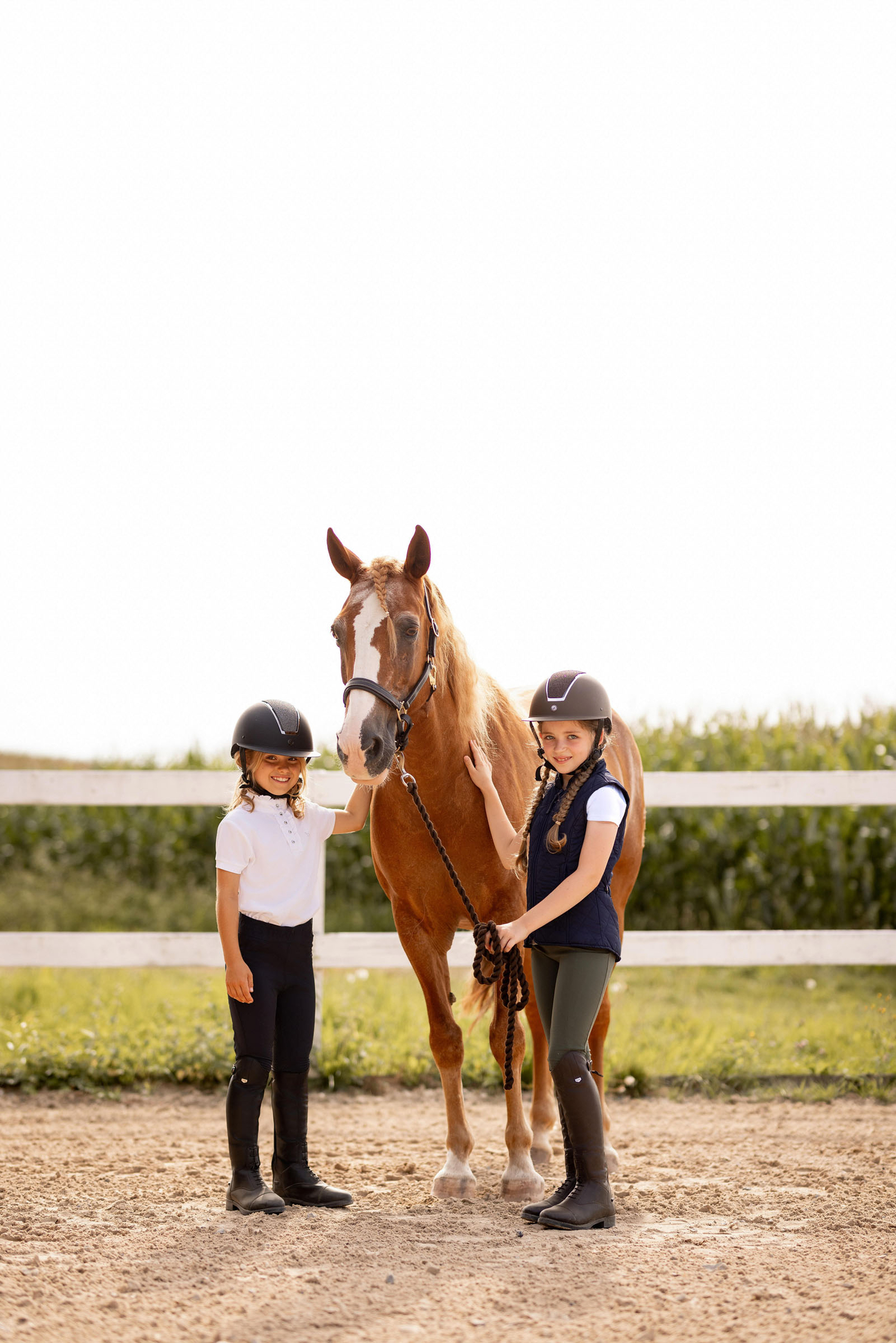 Horze Christel lasten lyhythihainen kilpailupaita röyhelöillä