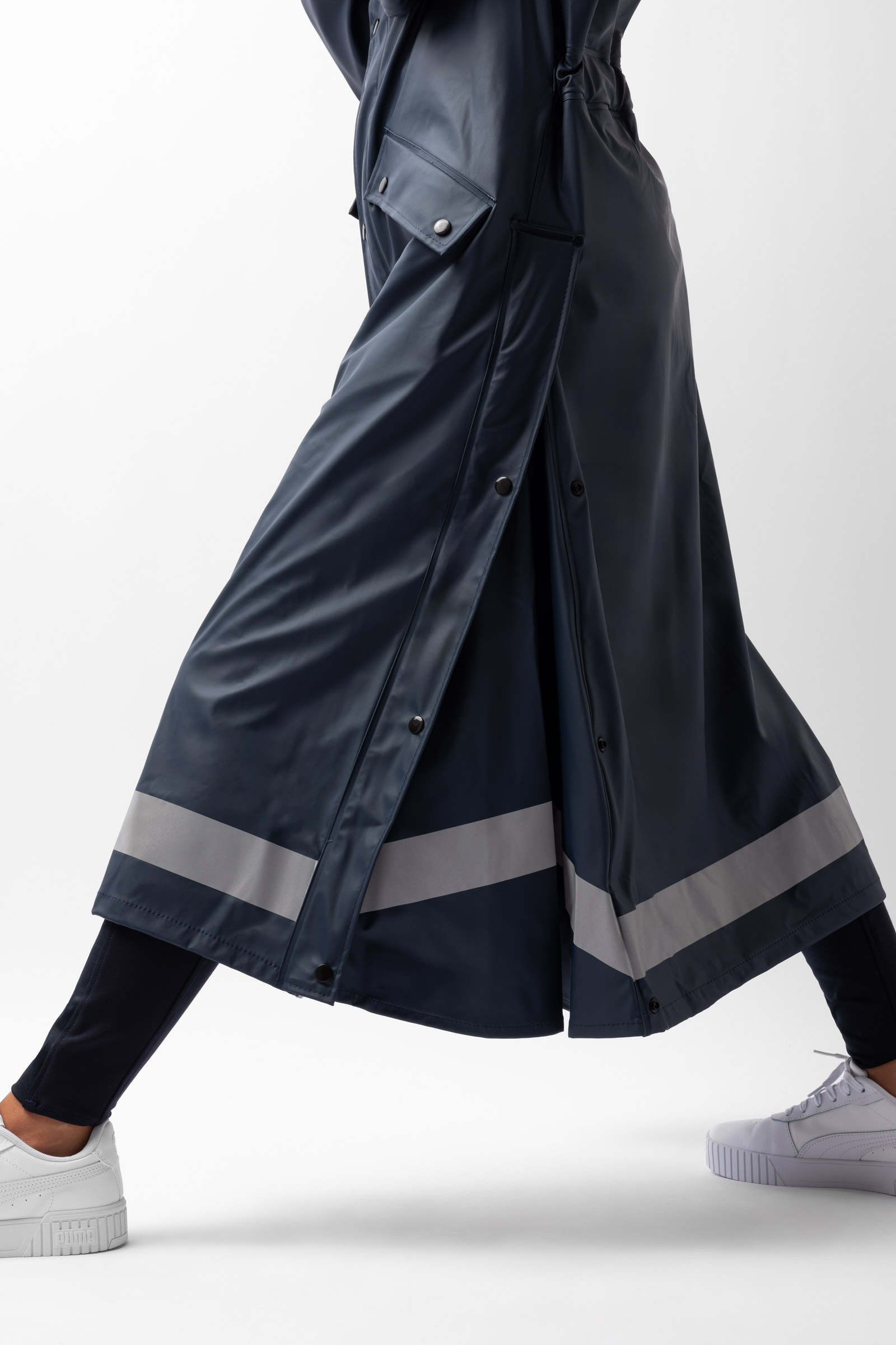 Horze Hazel naisten pitkä sadetakki halkioilla