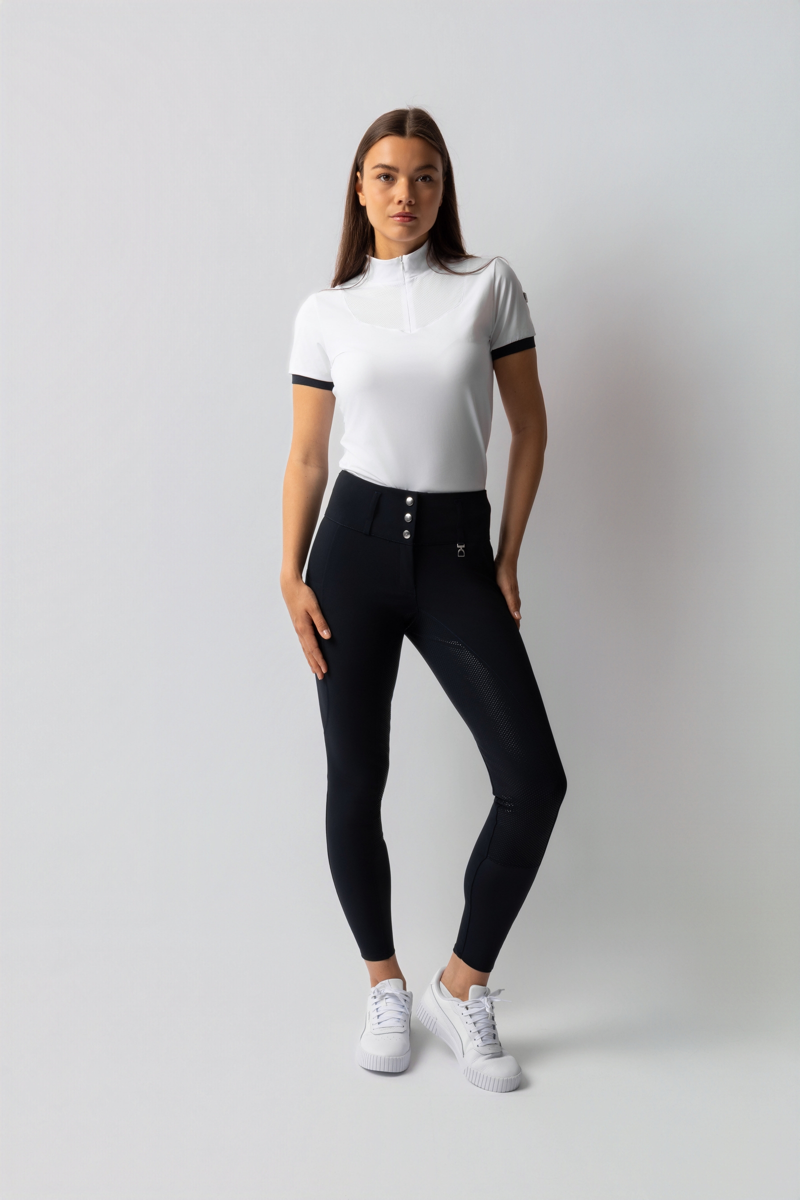 Horze Leonie naisten kokopaikkaiset ratsastushousut silikonigripill&auml; UPF 40+