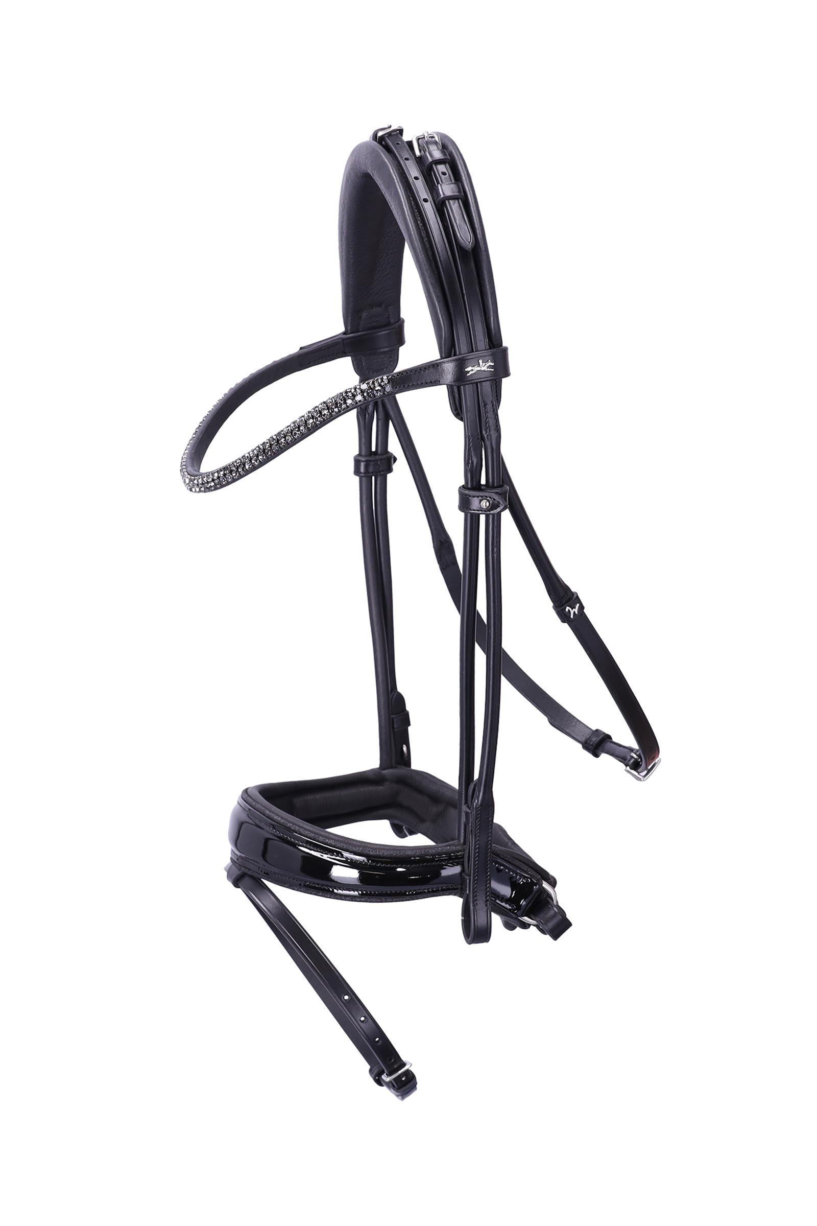black/patent/silver Schockem&ouml;hle Sports Satchmo Bridle - Isabell Werth Collection
