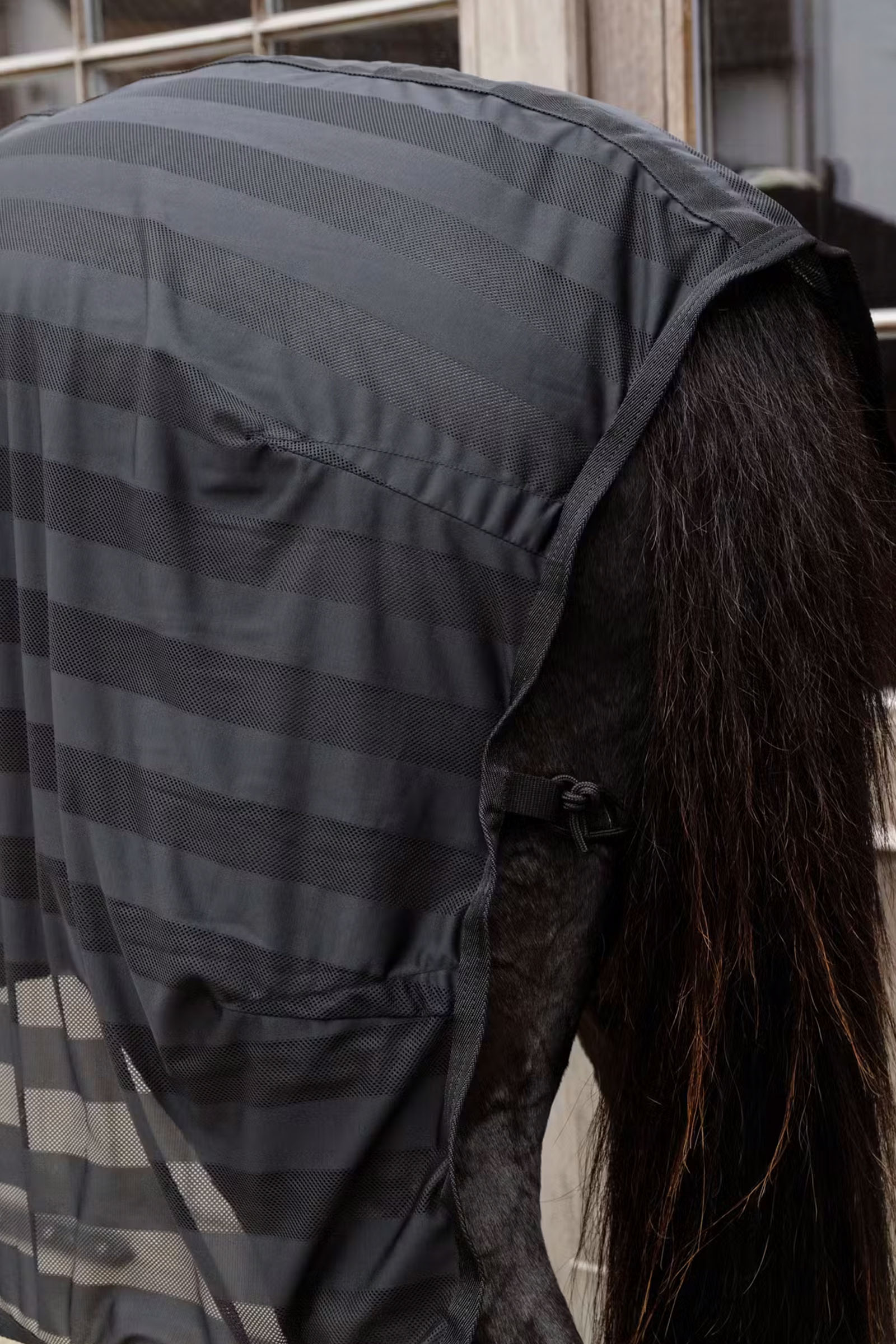 Kentucky Horsewear kevyt raidallinen kärpässuojaloimi verkkokankaasta