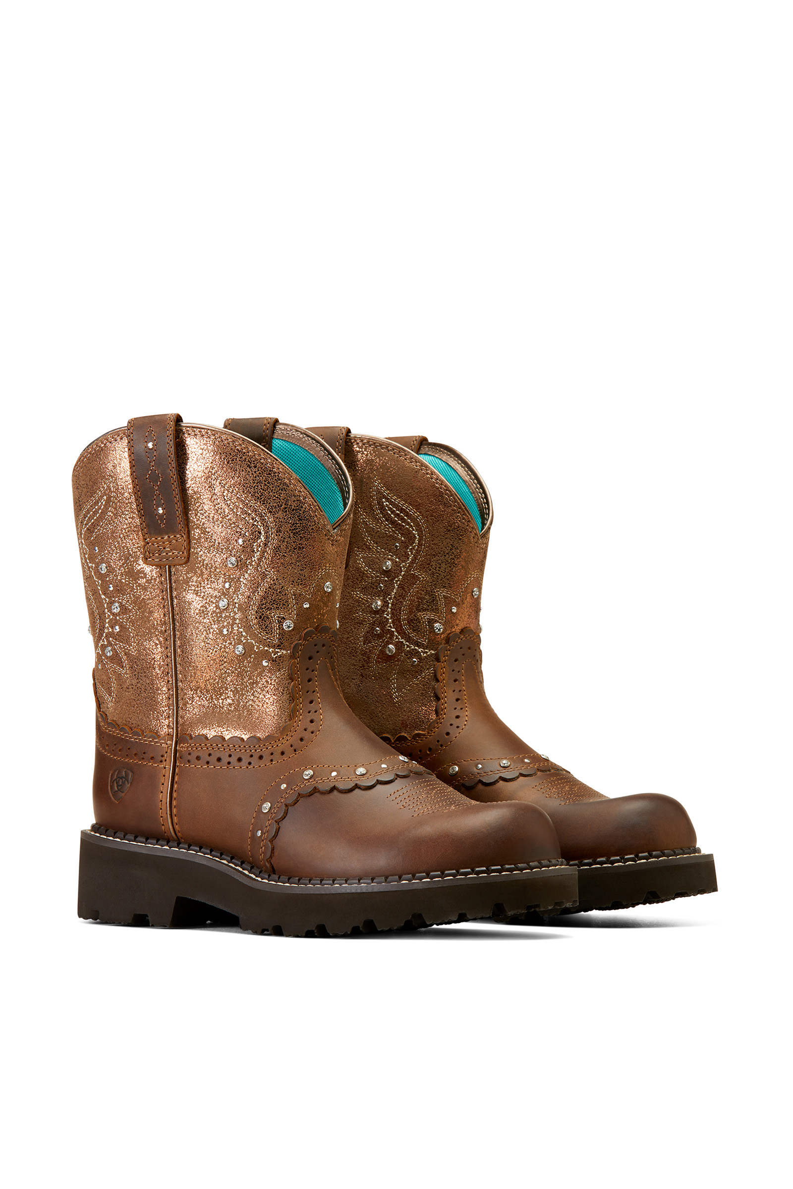 Distressed Brown/Copper Metallic Ariat Gembaby naisten Country-saappaat